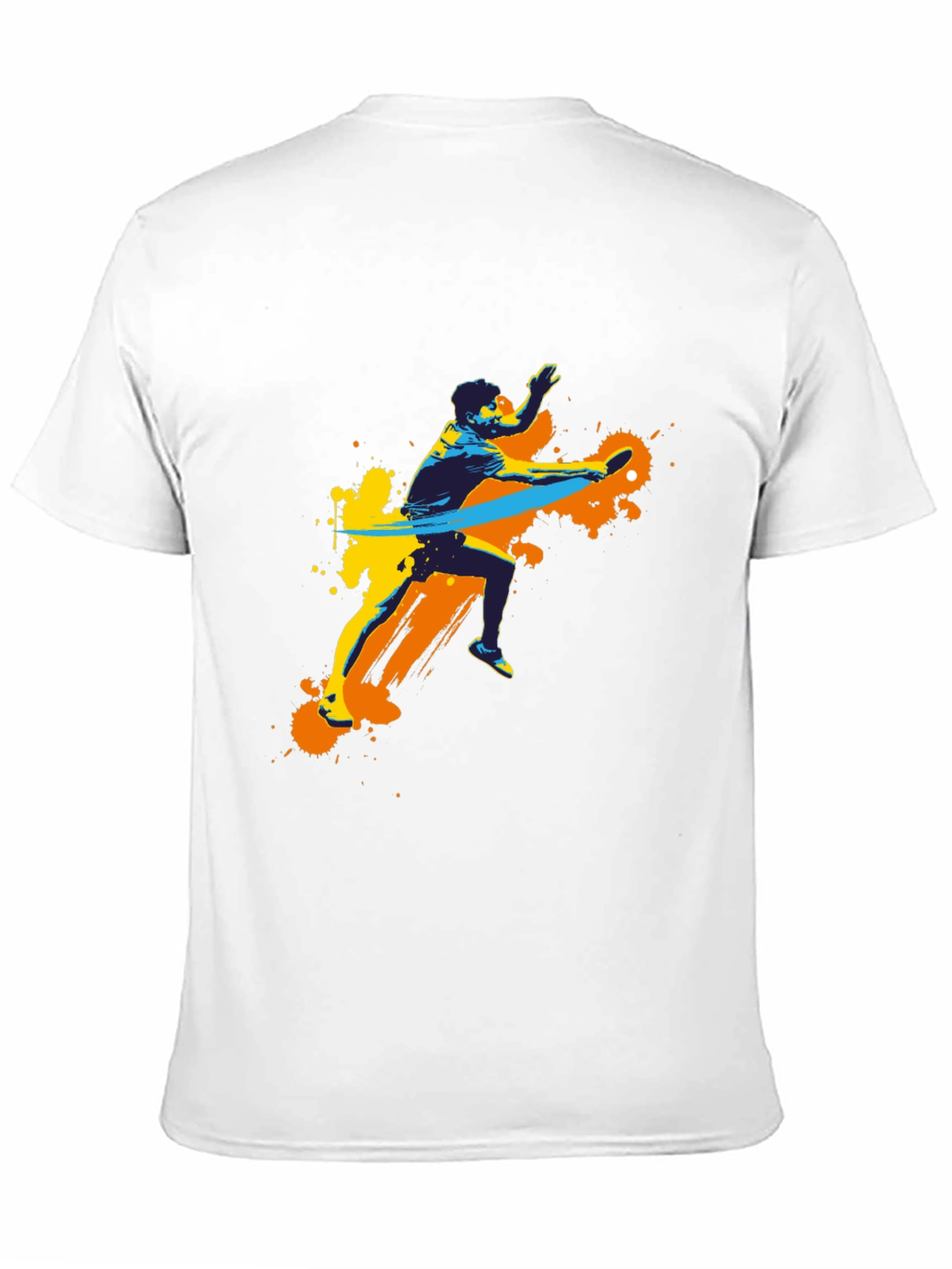 Stylish Black Tee with Table Tennis Graphic