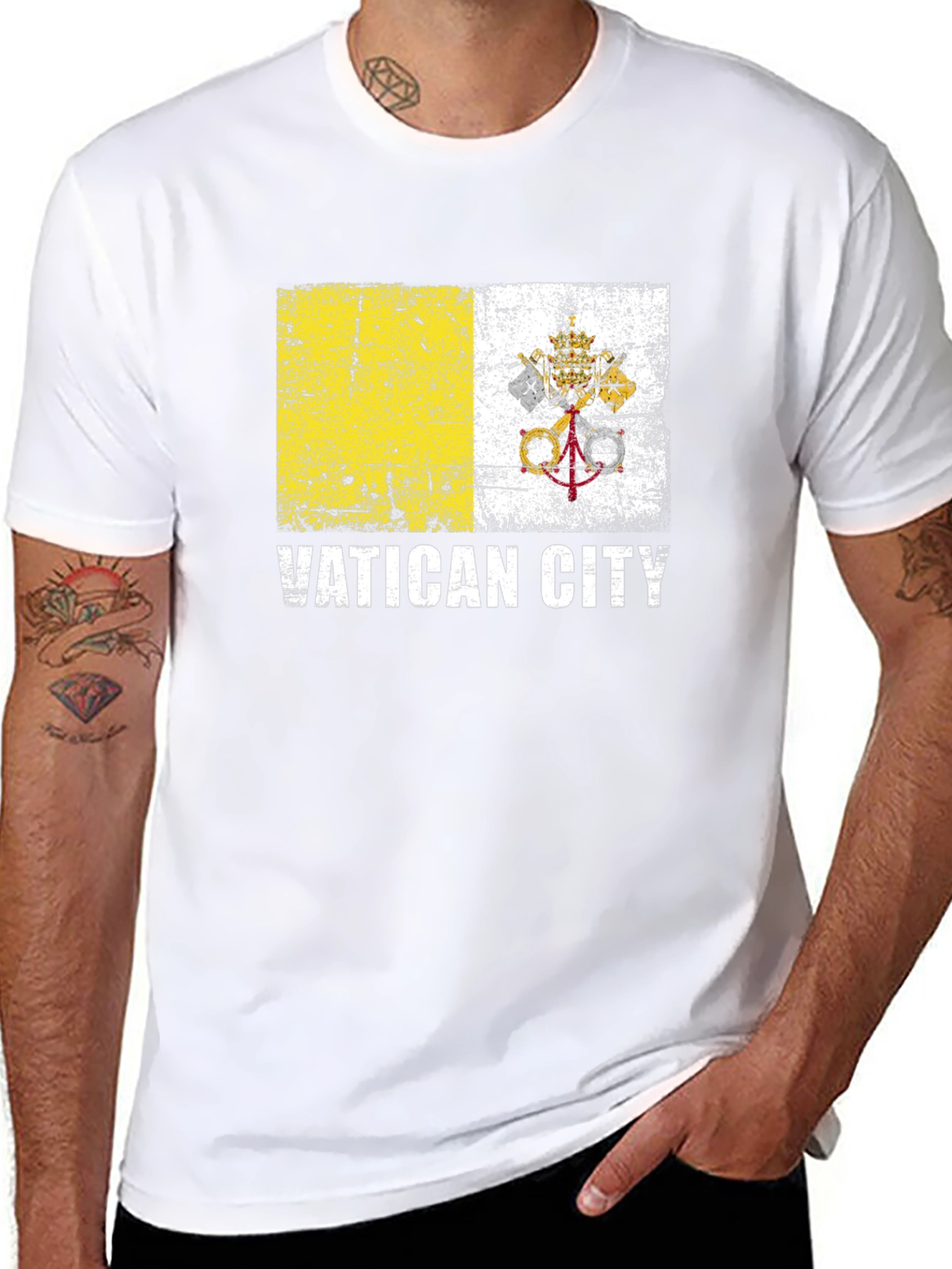 Vatican City Flag Graphic T-Shirt