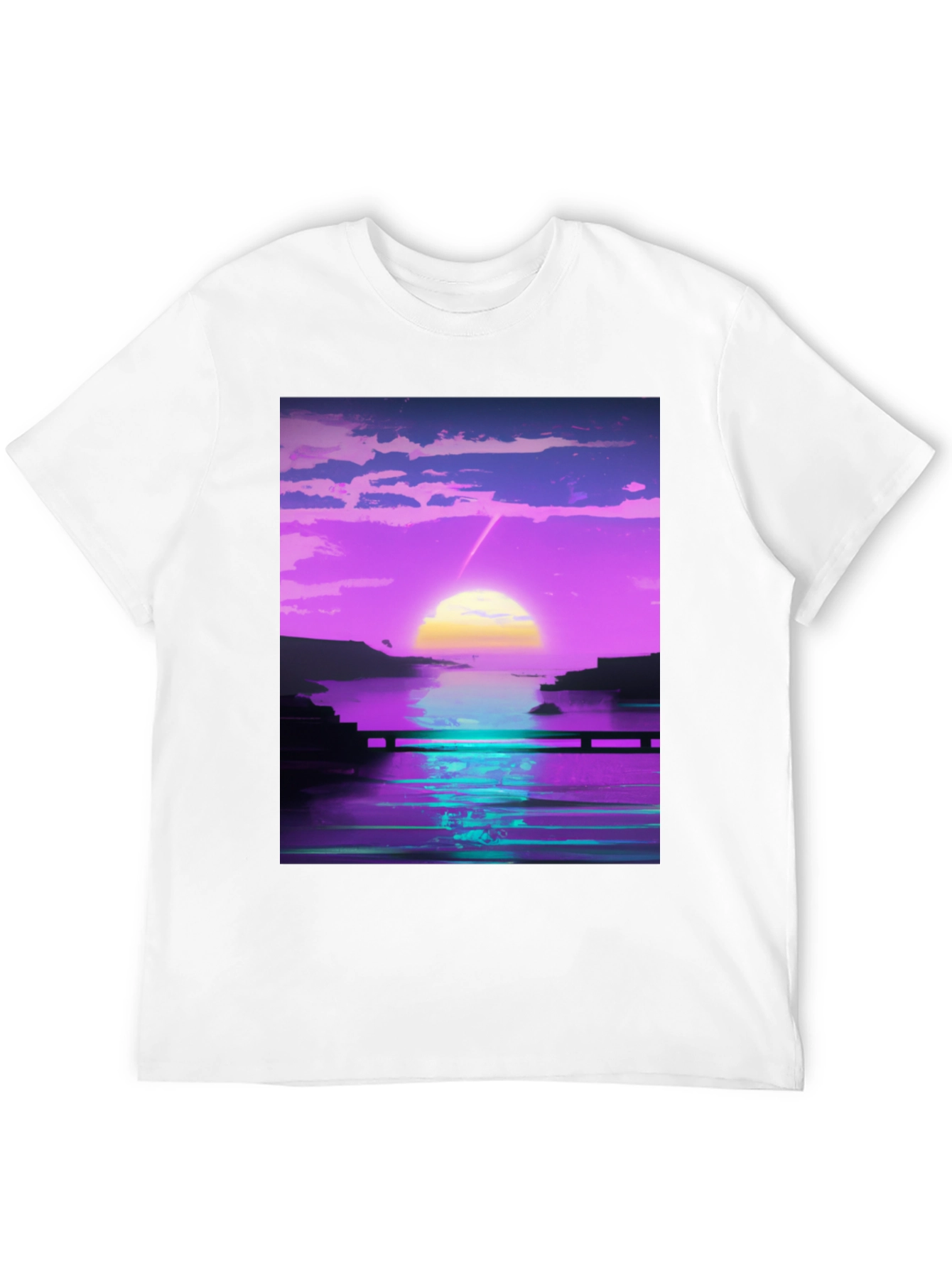 Vaporwave Sunset Graphic Tee - Retro Style