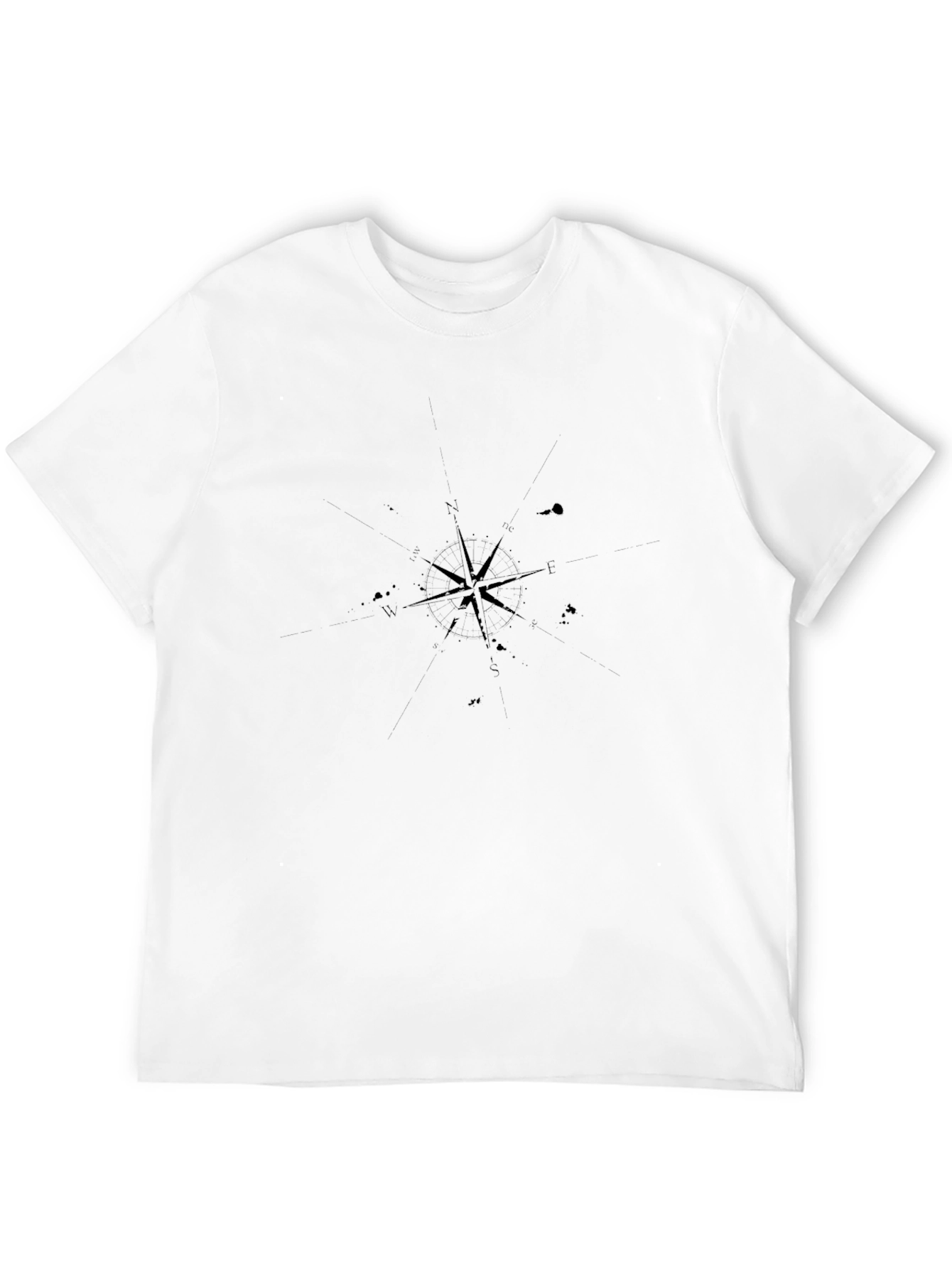 Mens Black Compass Graphic T-Shirt