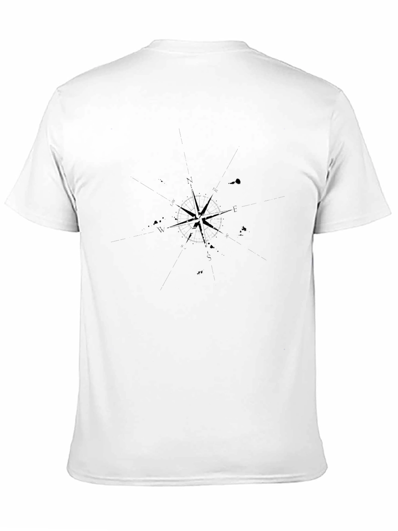Mens Black Compass Graphic T-Shirt