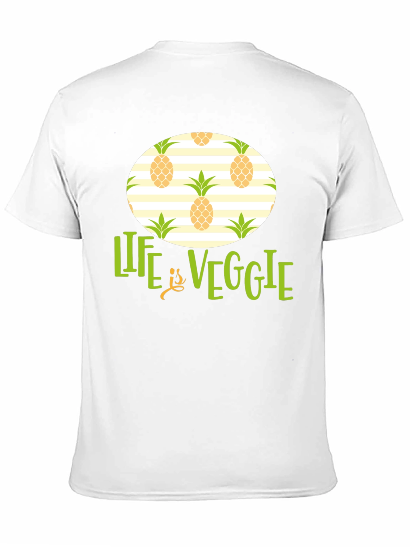 Life is Veggie Pineapple Pattern T-Shirt