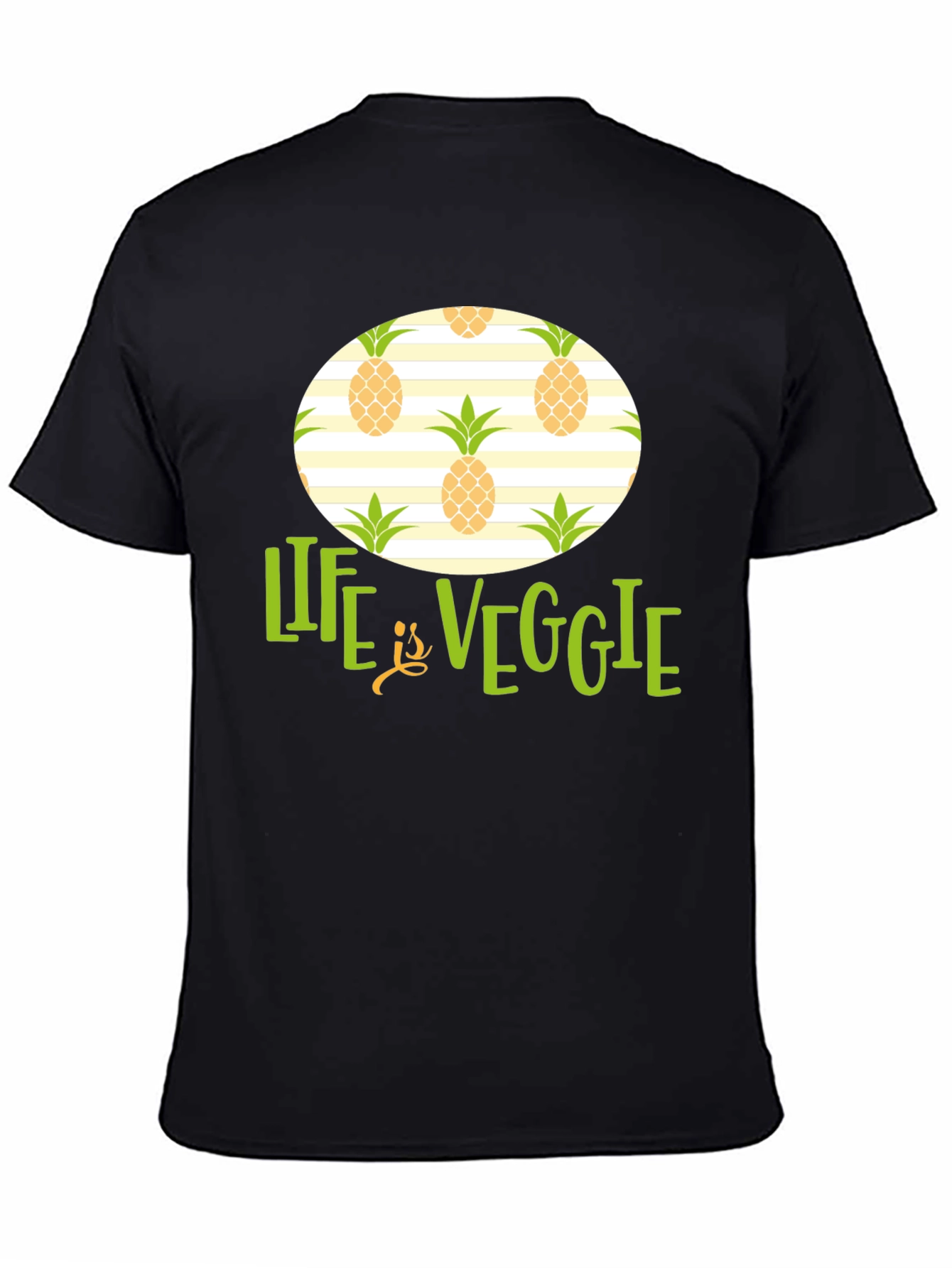 Life is Veggie Pineapple Pattern T-Shirt