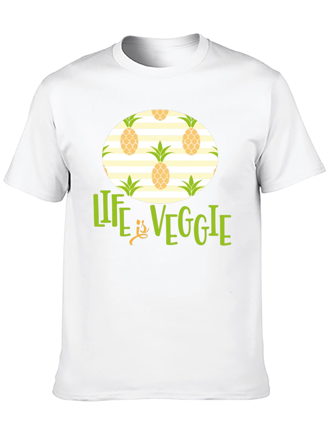 Life is Veggie Pineapple Pattern T-Shirt