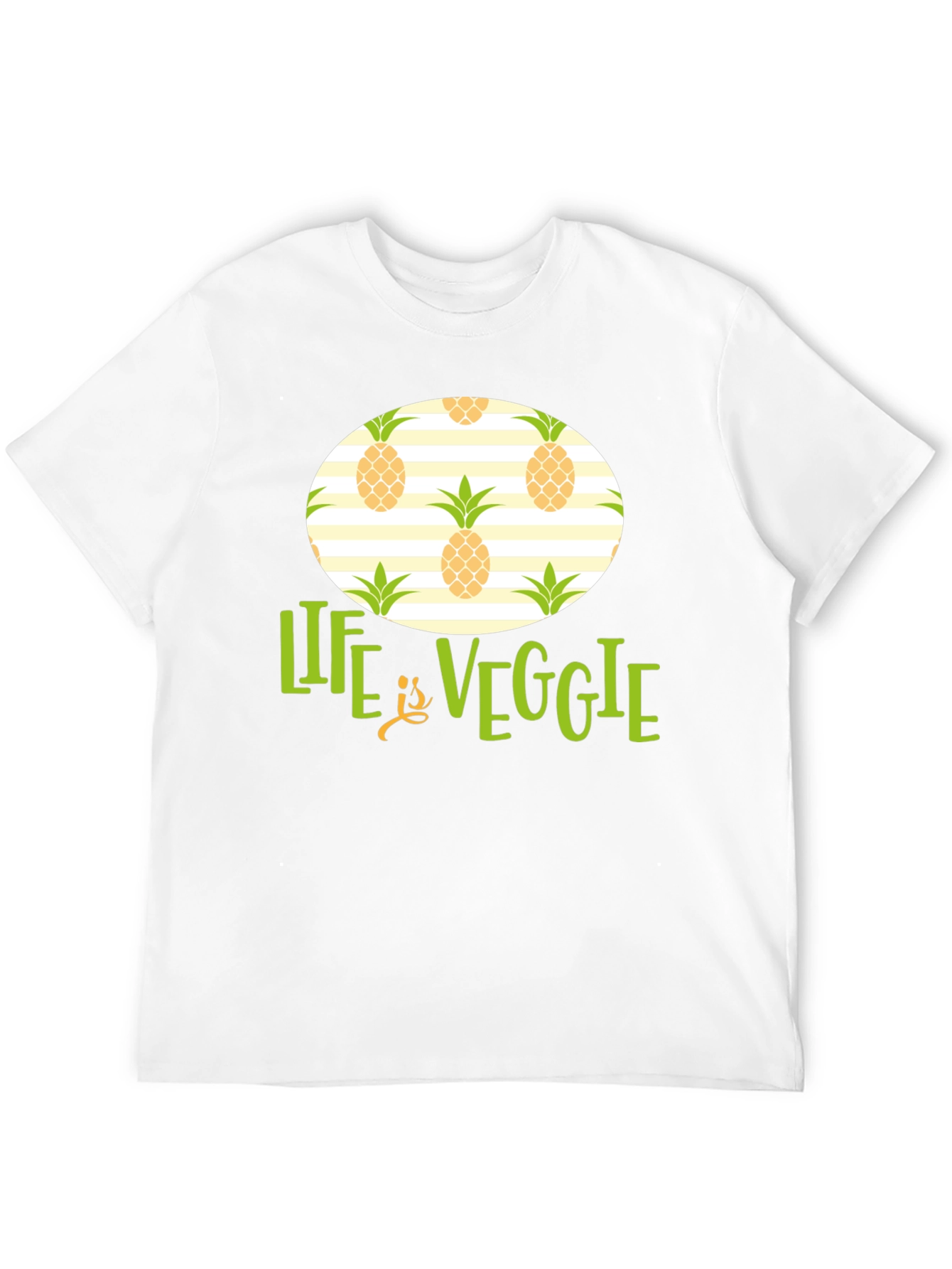 Life is Veggie Pineapple Pattern T-Shirt
