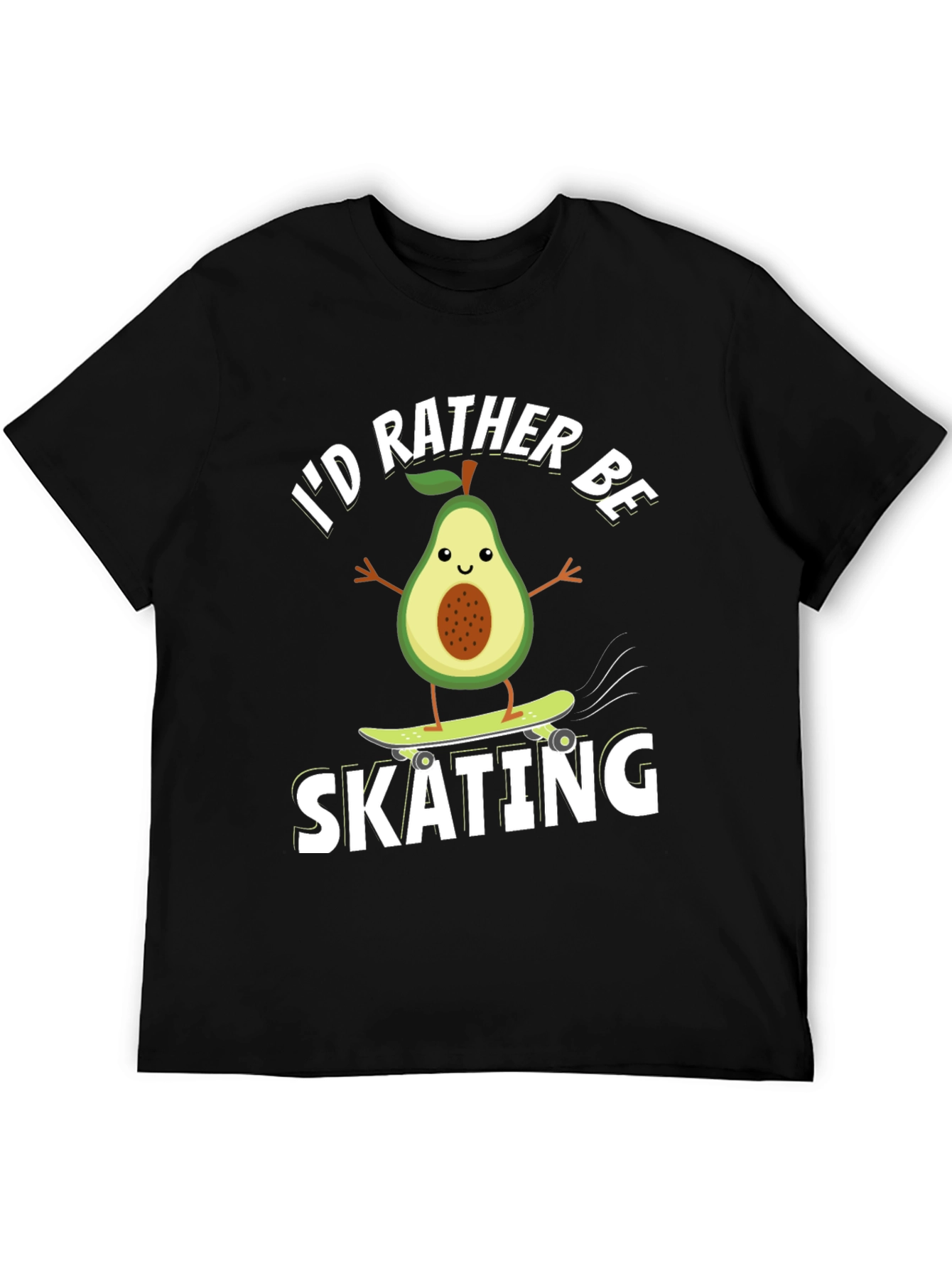 Avocado Skating T-Shirt - Funny Fruit Skateboarder Tee