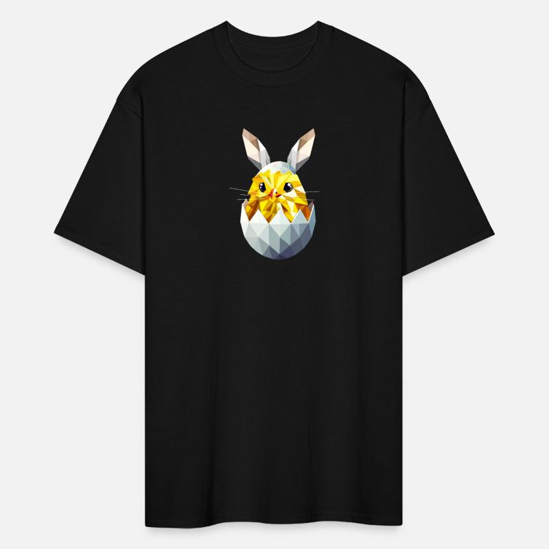 Geometric Easter Chick in Egg with Bunny Ears