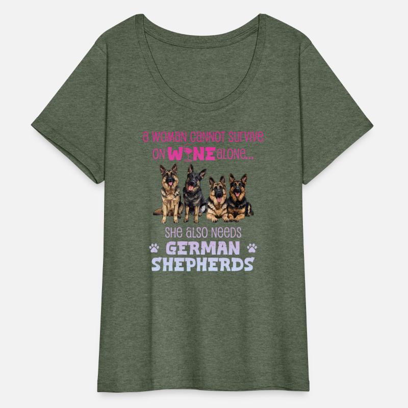 German Shepherd WOMAN CANNOT SURVIVE ON WINE