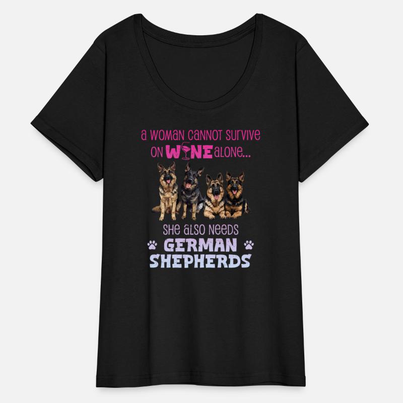 German Shepherd WOMAN CANNOT SURVIVE ON WINE