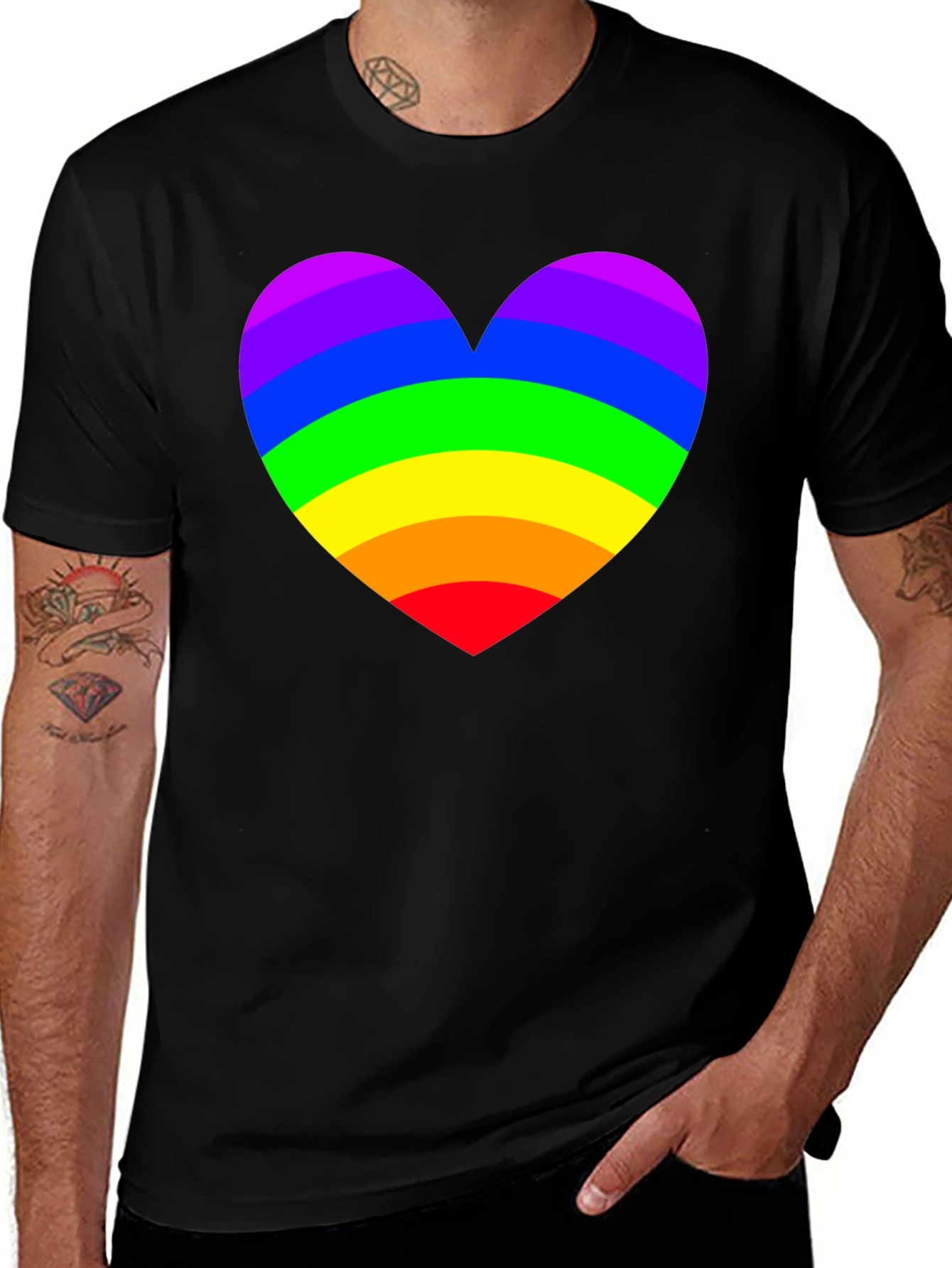 Rainbow Heart Pride T-Shirt - Soft Cotton Blend
