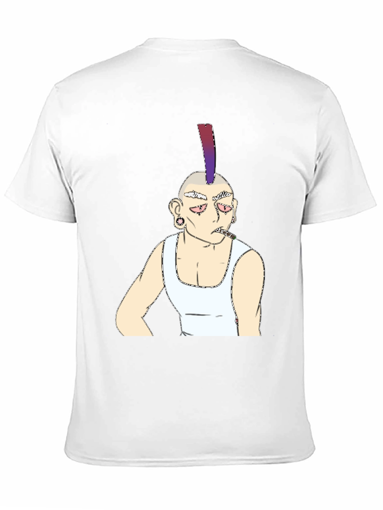 Punk Cartoon Graphic Print Black T-Shirt