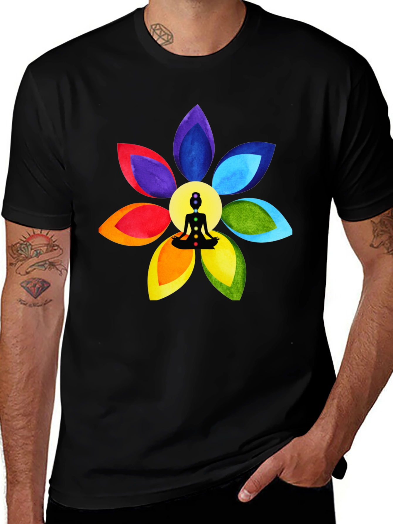 Chakra Flower Meditation T-Shirt - Spiritual Design