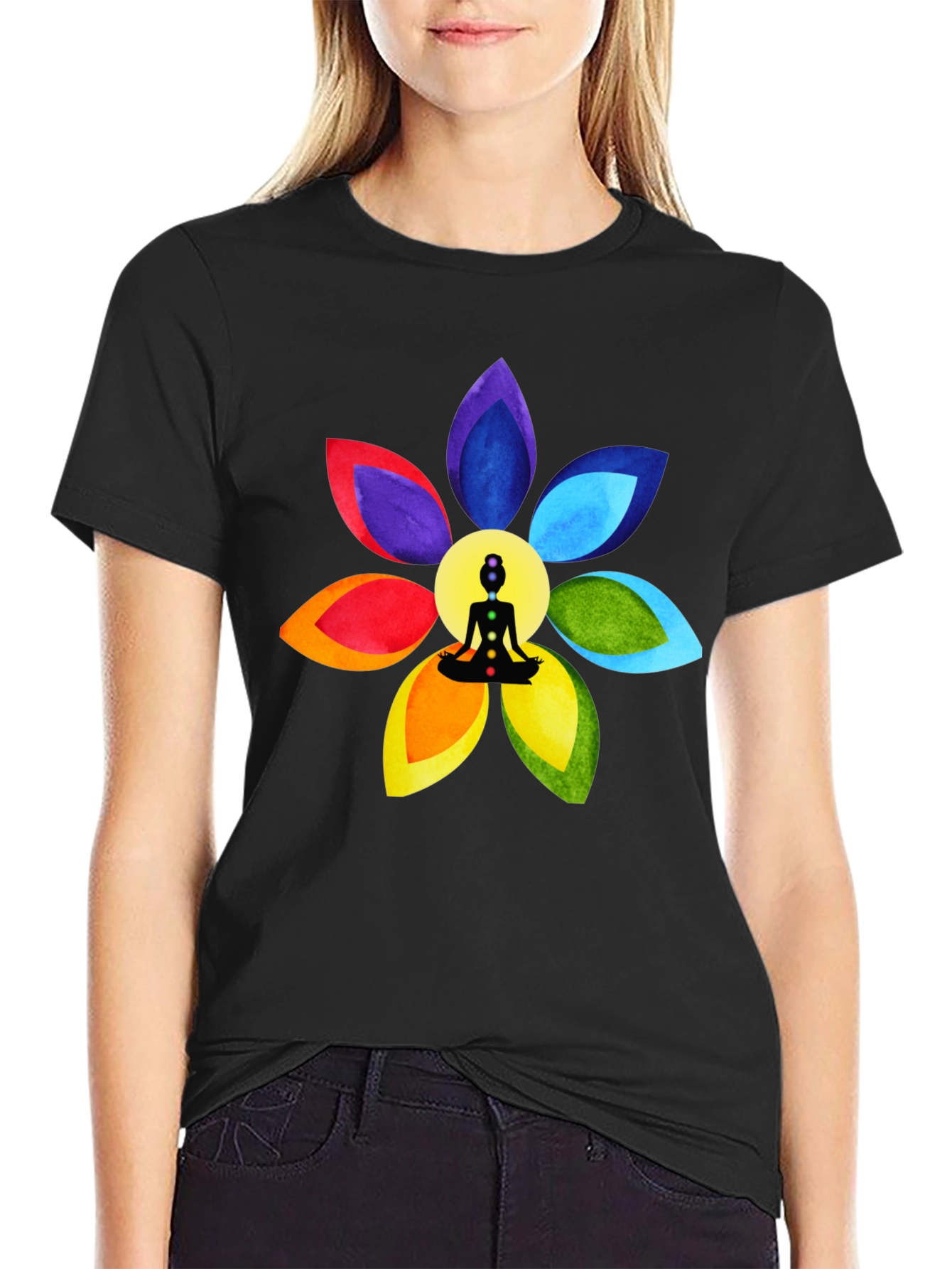 Chakra Flower Meditation T-Shirt - Spiritual Design