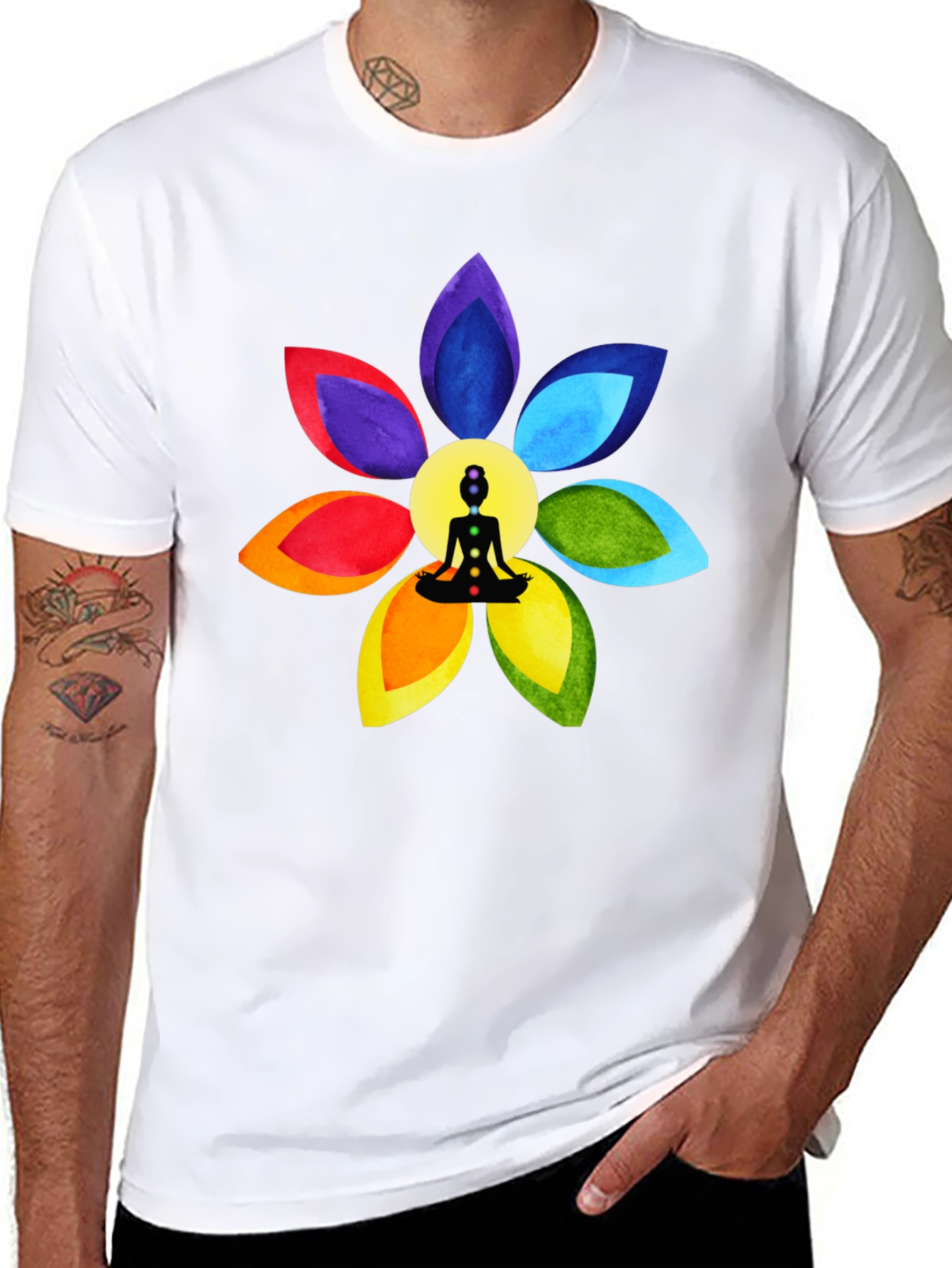 Chakra Flower Meditation T-Shirt - Spiritual Design