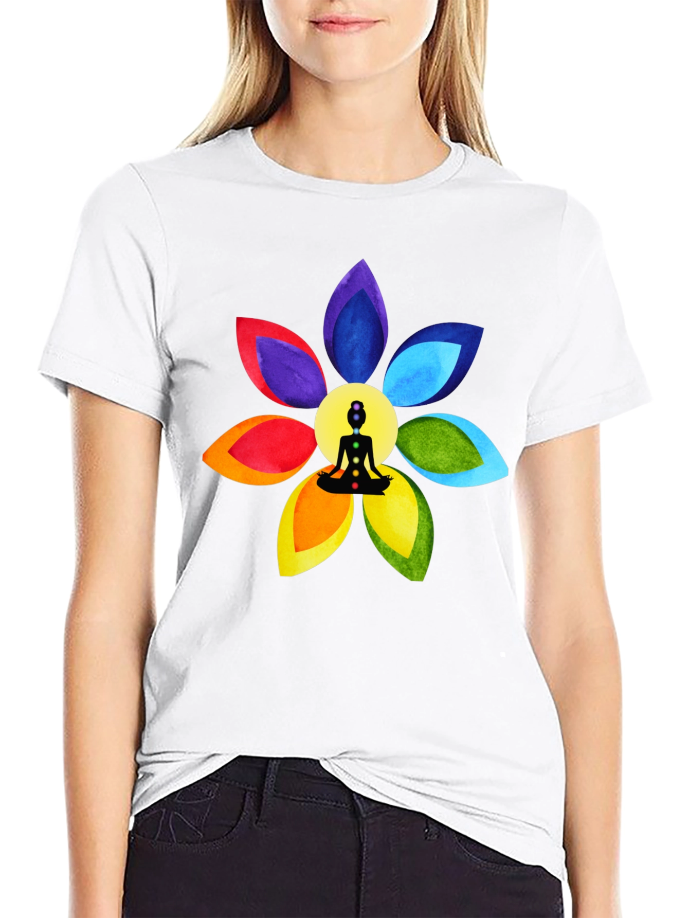 Chakra Flower Meditation T-Shirt - Spiritual Design