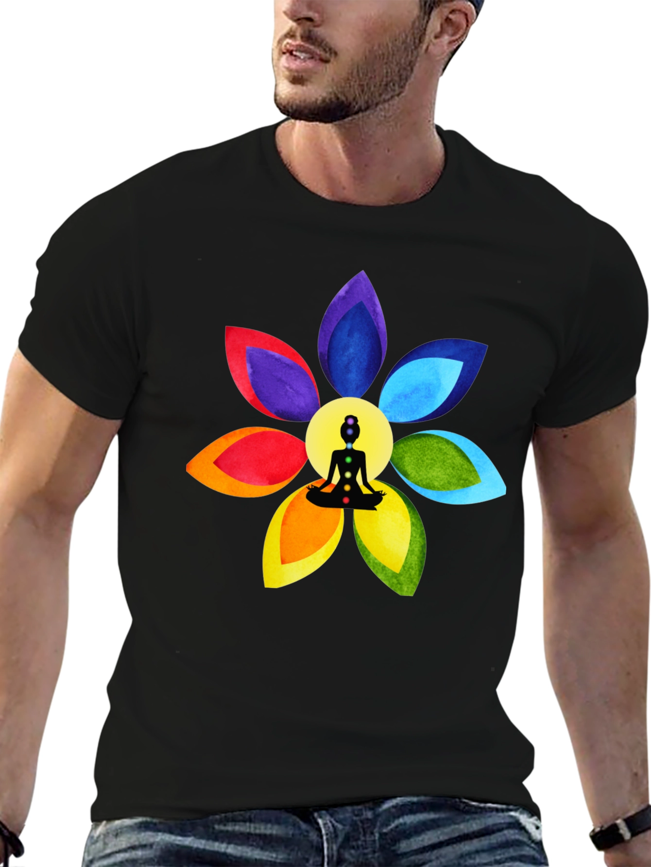 Chakra Flower Meditation T-Shirt - Spiritual Design
