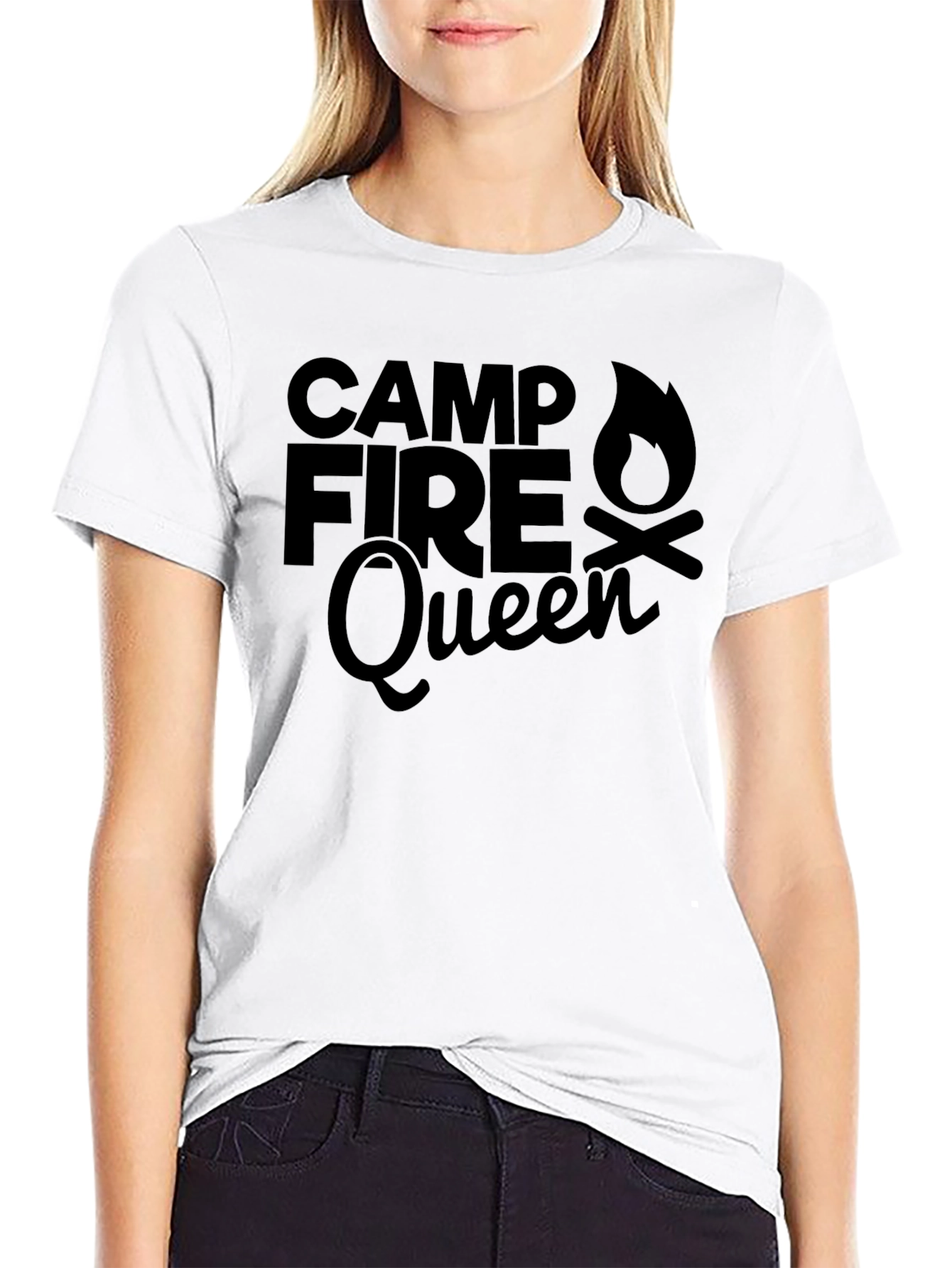 Campfire Queen Graphic T-Shirt - Outdoor Adventure Tee