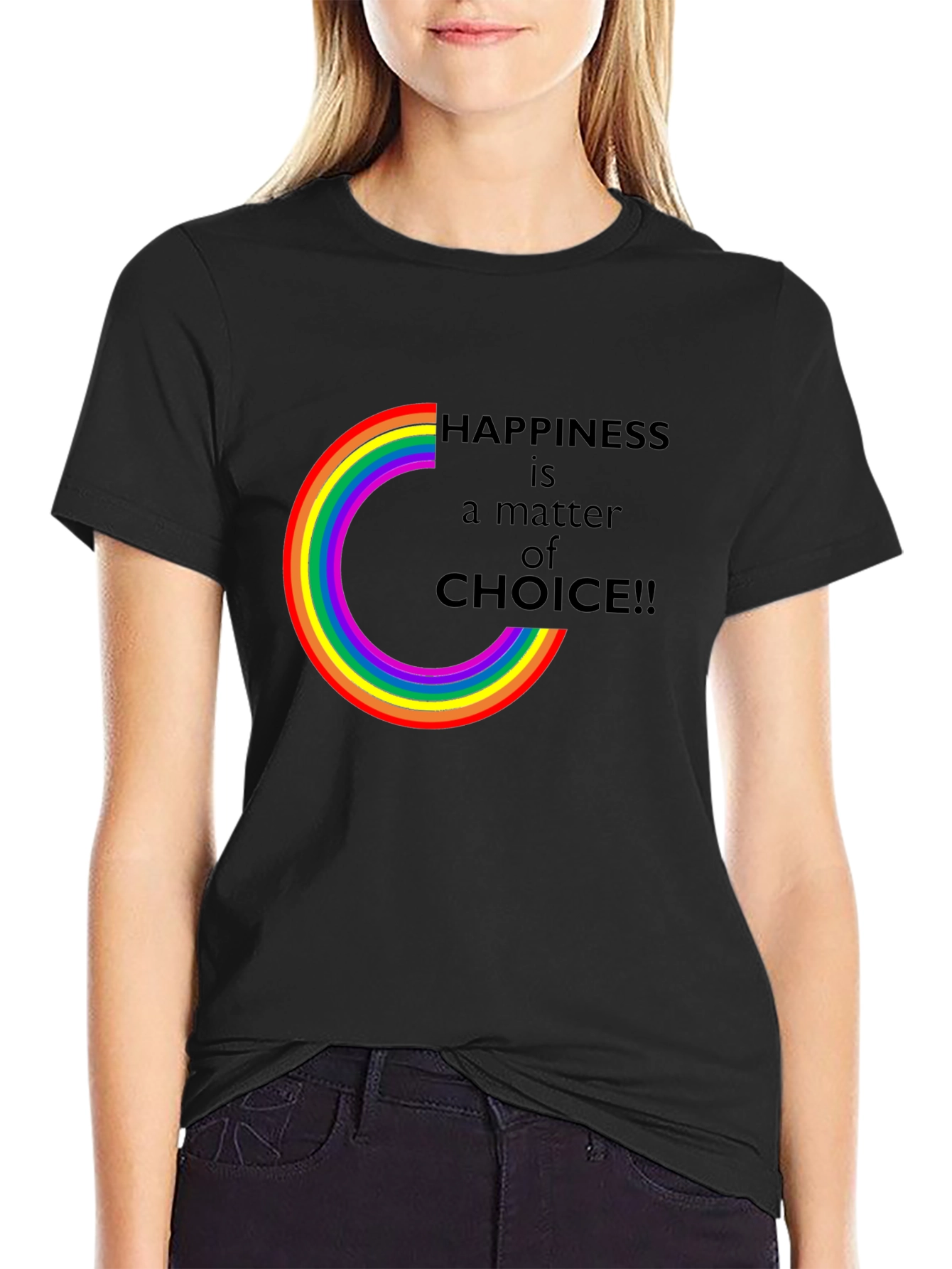 Happiness Choice Rainbow Graphic Tee - Unisex