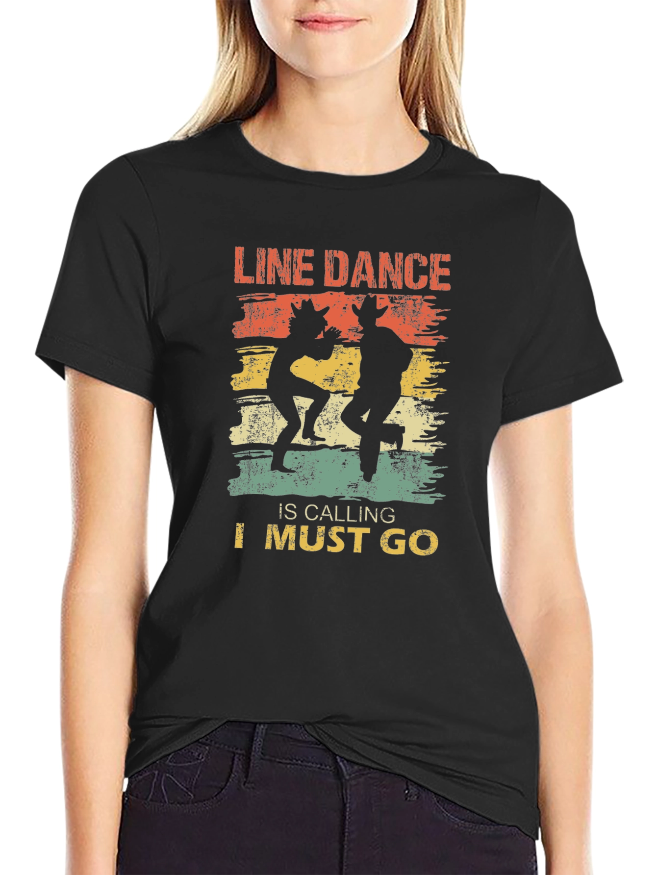 Line Dance Calling Retro Graphic Tee