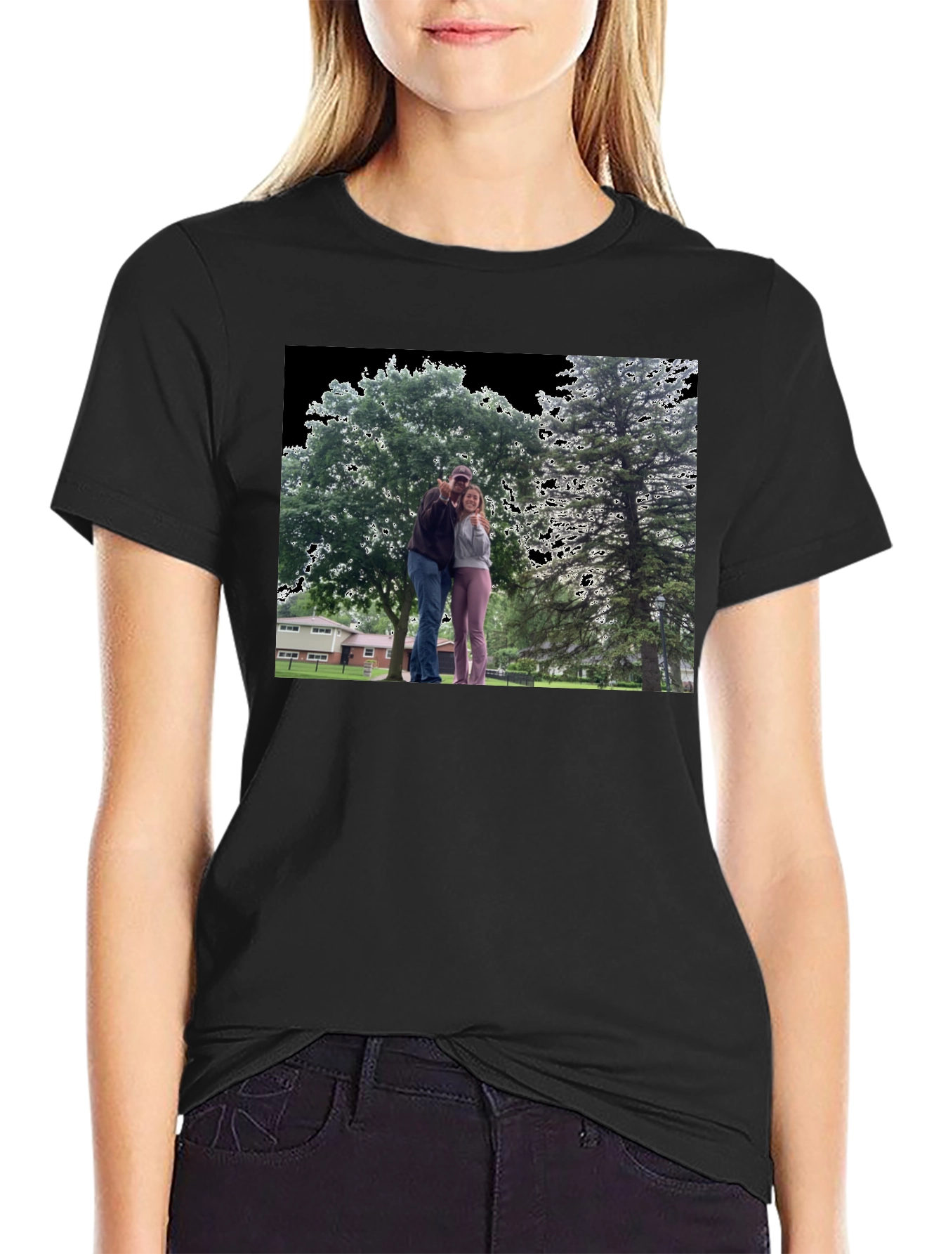 Novelty Graphic T-Shirt with Custom Outdoor Scene Print