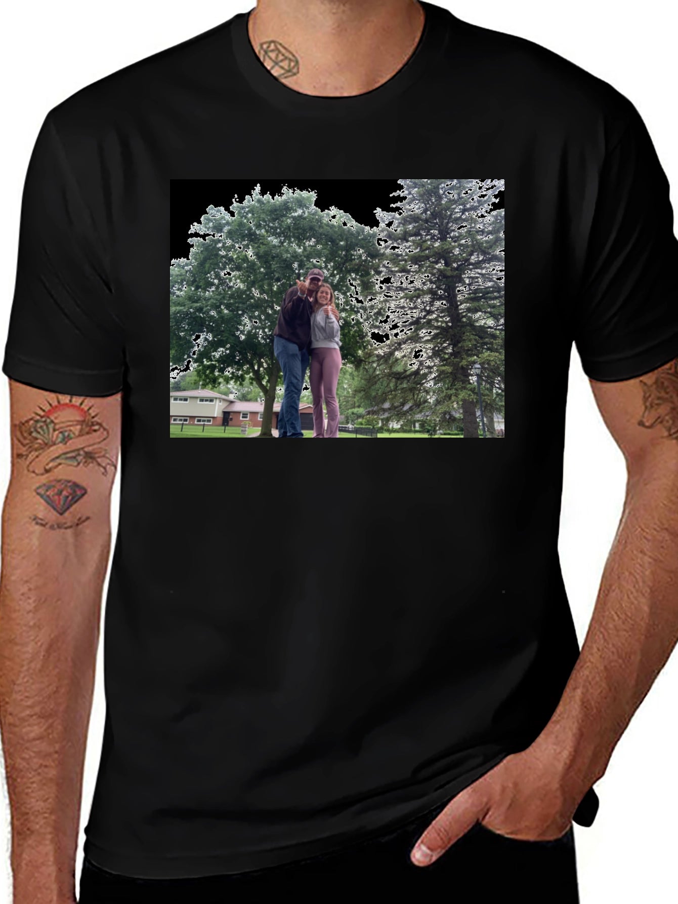 Novelty Graphic T-Shirt with Custom Outdoor Scene Print