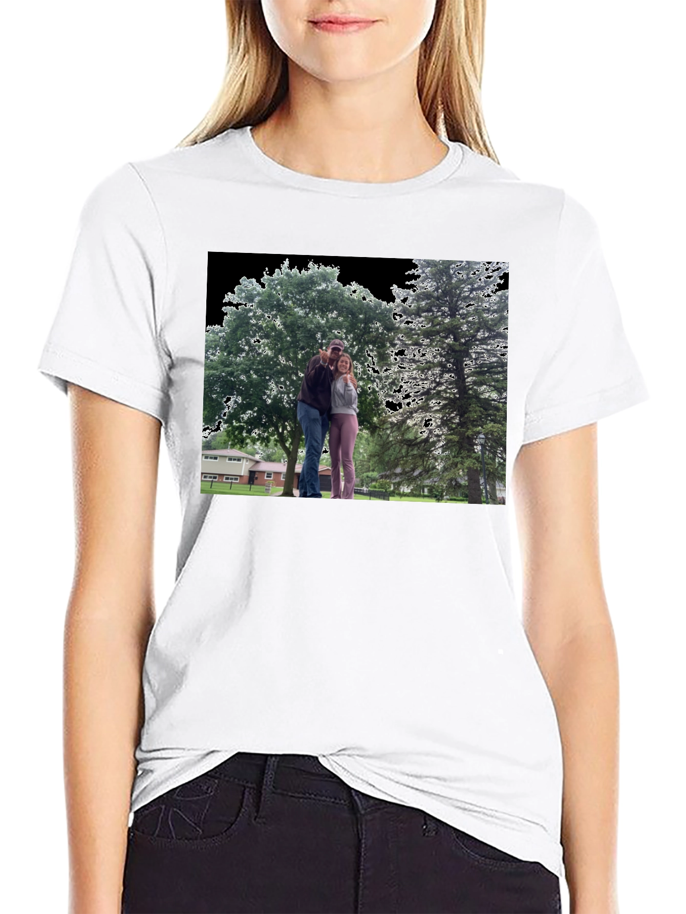 Novelty Graphic T-Shirt with Custom Outdoor Scene Print