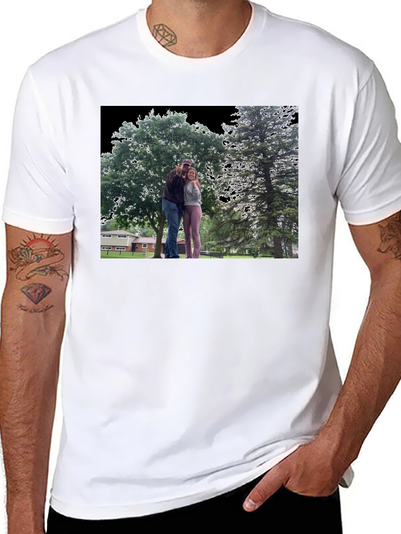 Novelty Graphic T-Shirt with Custom Outdoor Scene Print