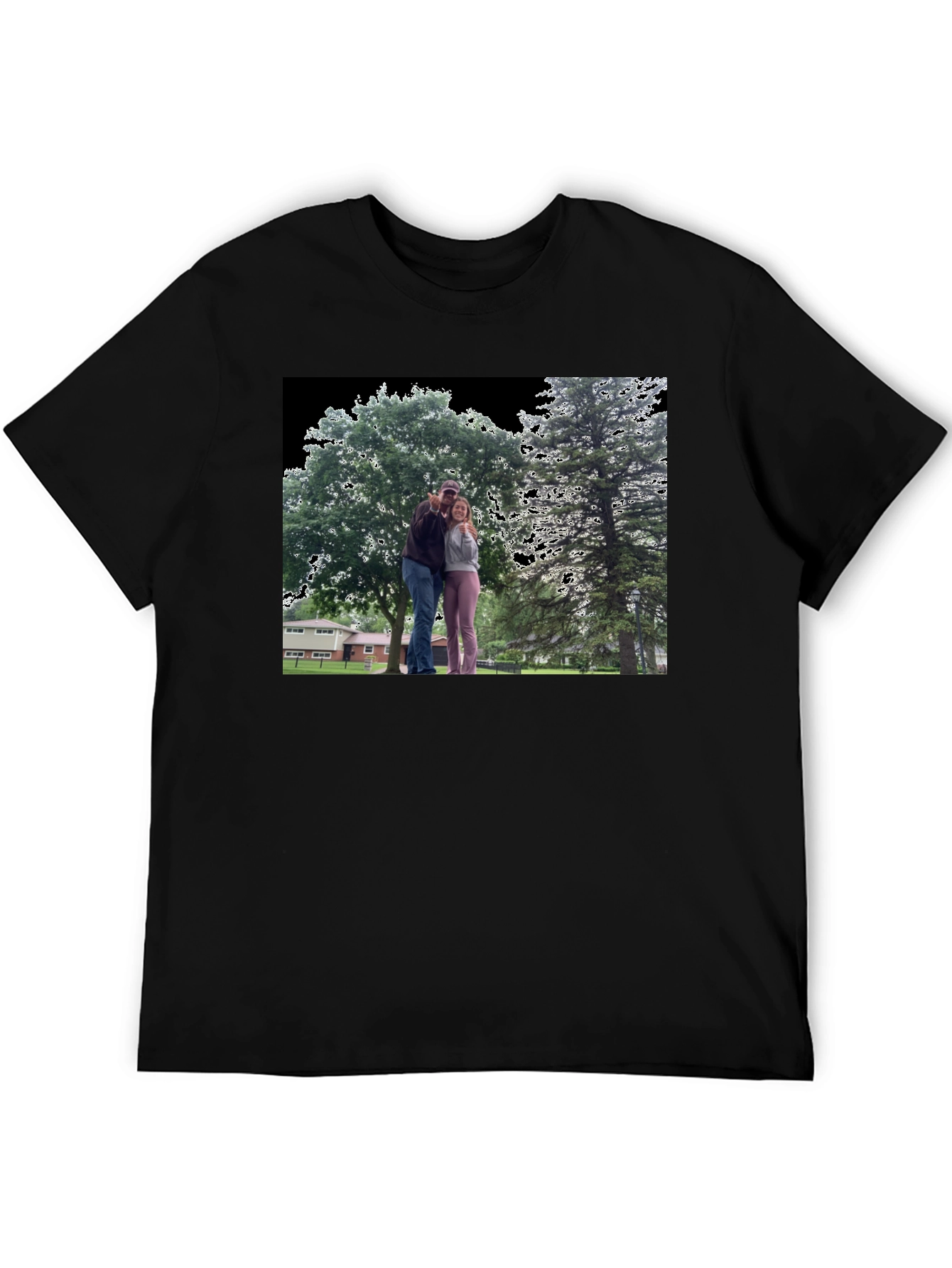 Novelty Graphic T-Shirt with Custom Outdoor Scene Print