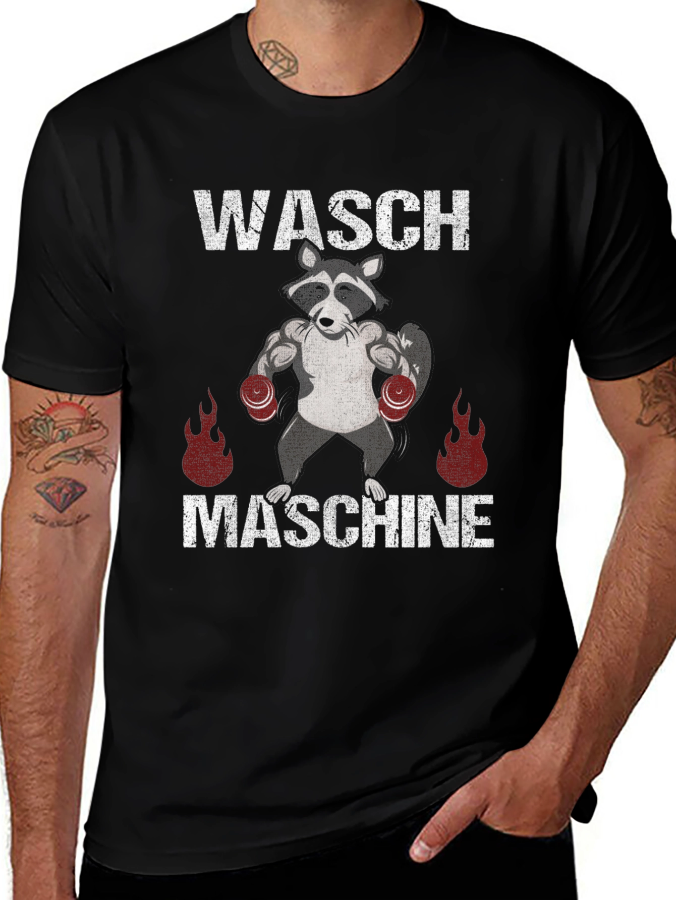 Waschmaschine Raccoon Boxing T-Shirt