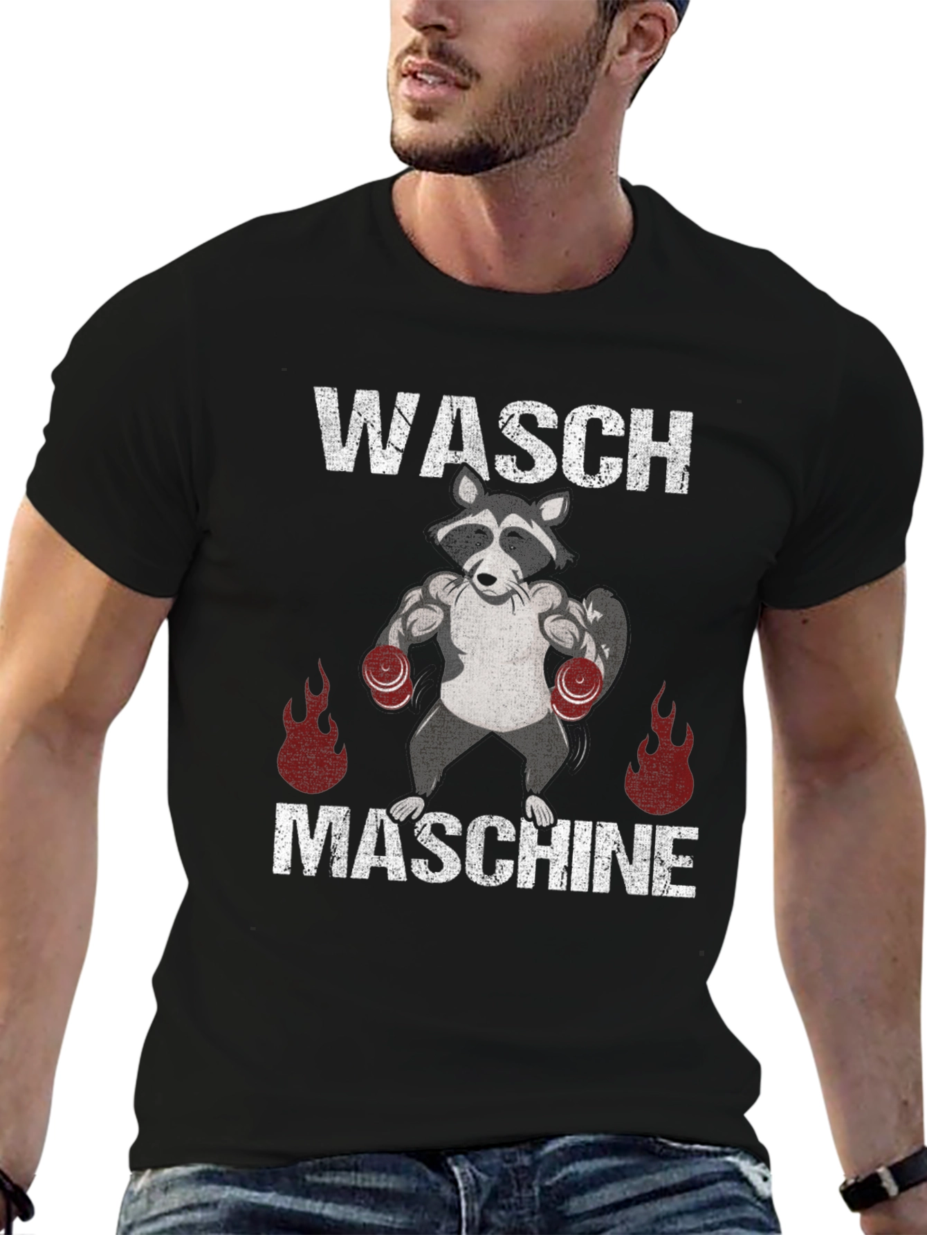 Waschmaschine Raccoon Boxing T-Shirt