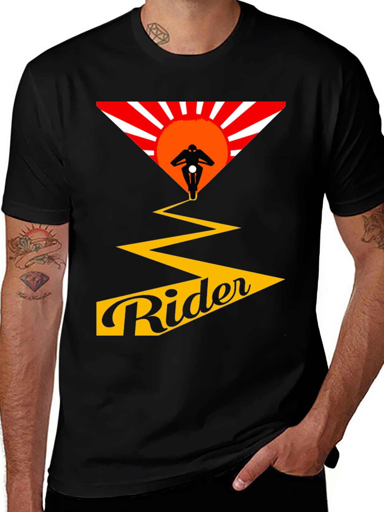 Mens Rider Graphic Tee - Motorcycle Adventure Shirt