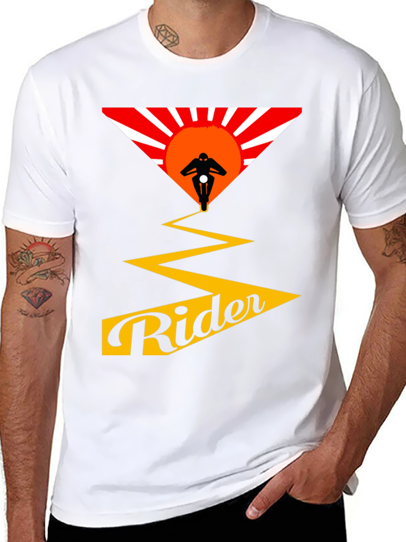 Mens Rider Graphic Tee - Motorcycle Adventure Shirt