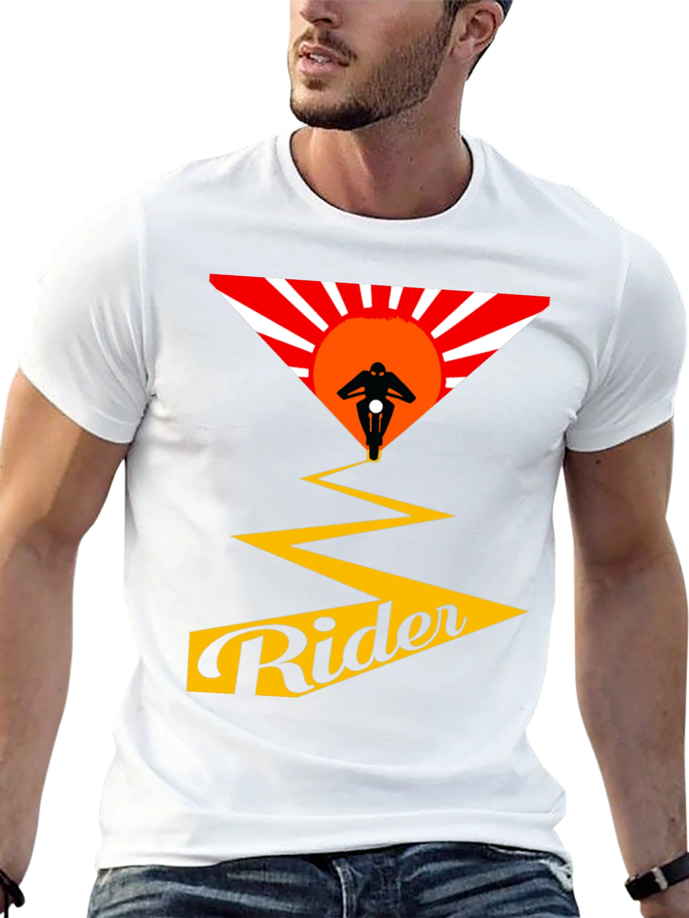 Mens Rider Graphic Tee - Motorcycle Adventure Shirt
