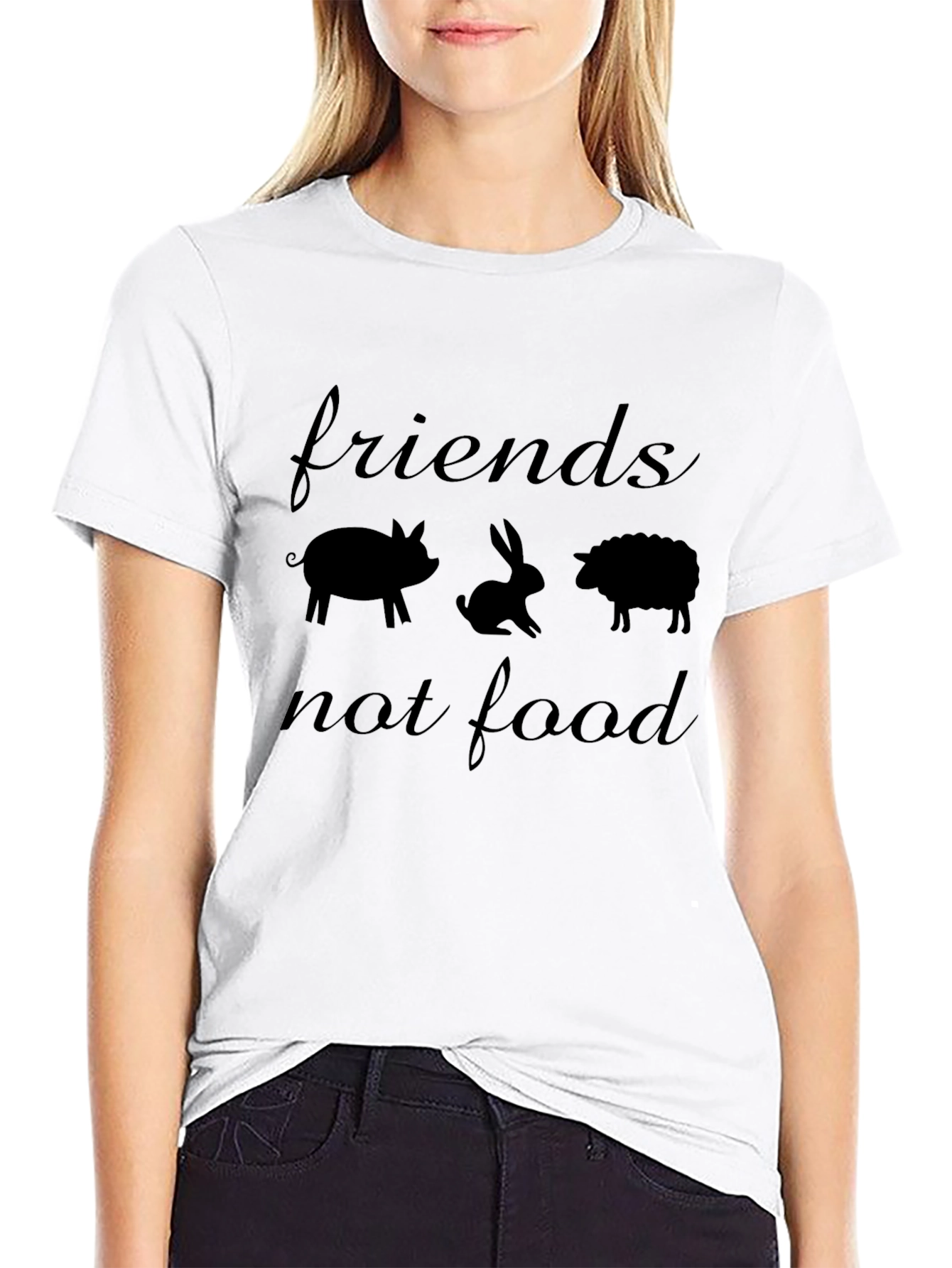 Vegan T-Shirt: Friends Not Food Animal Rights Tee