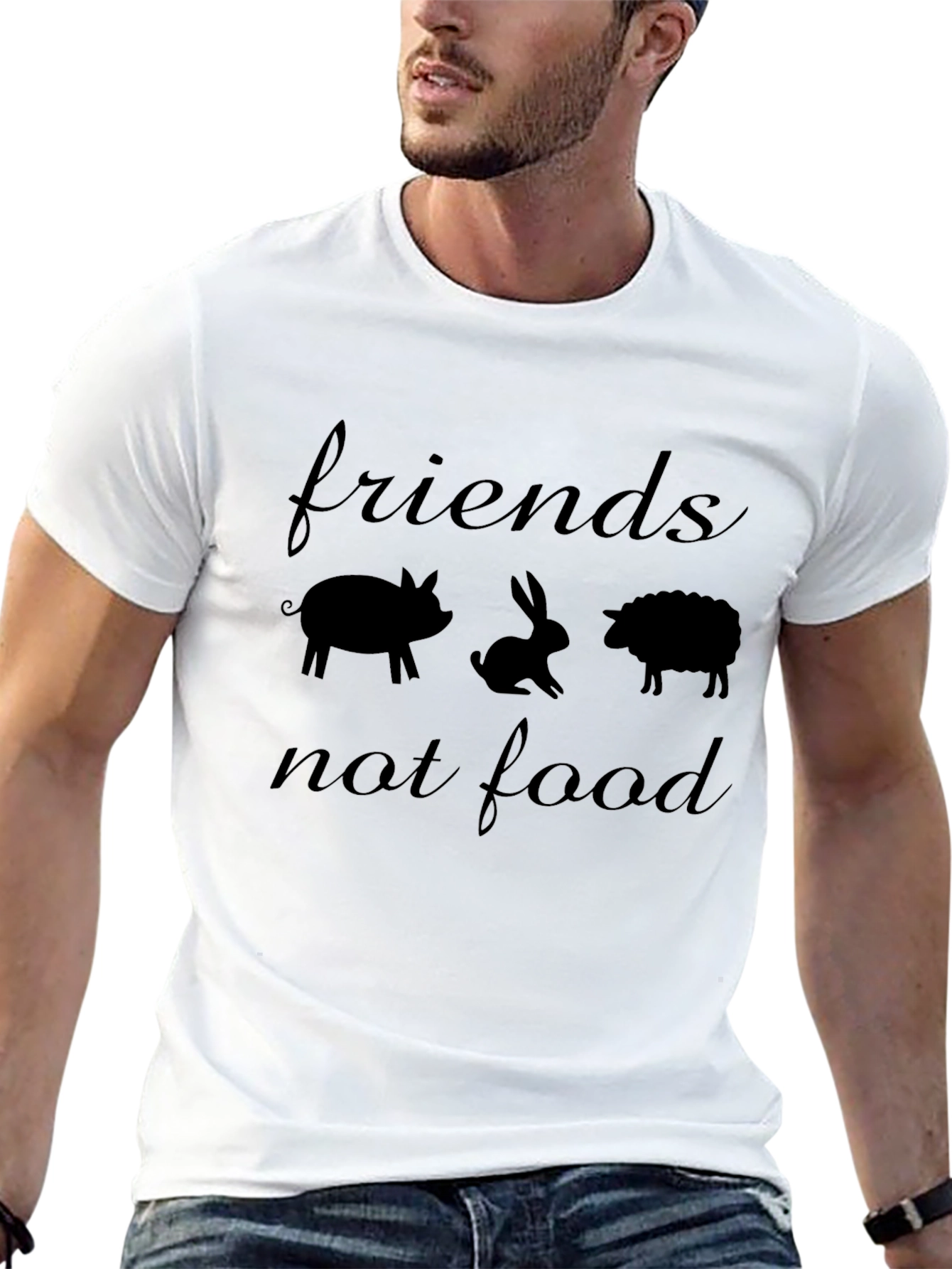 Vegan T-Shirt: Friends Not Food Animal Rights Tee