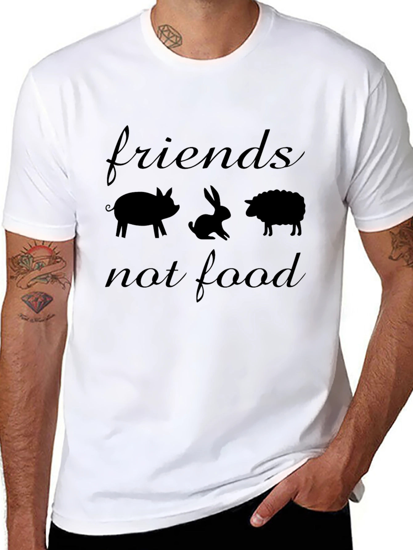 Vegan T-Shirt: Friends Not Food Animal Rights Tee