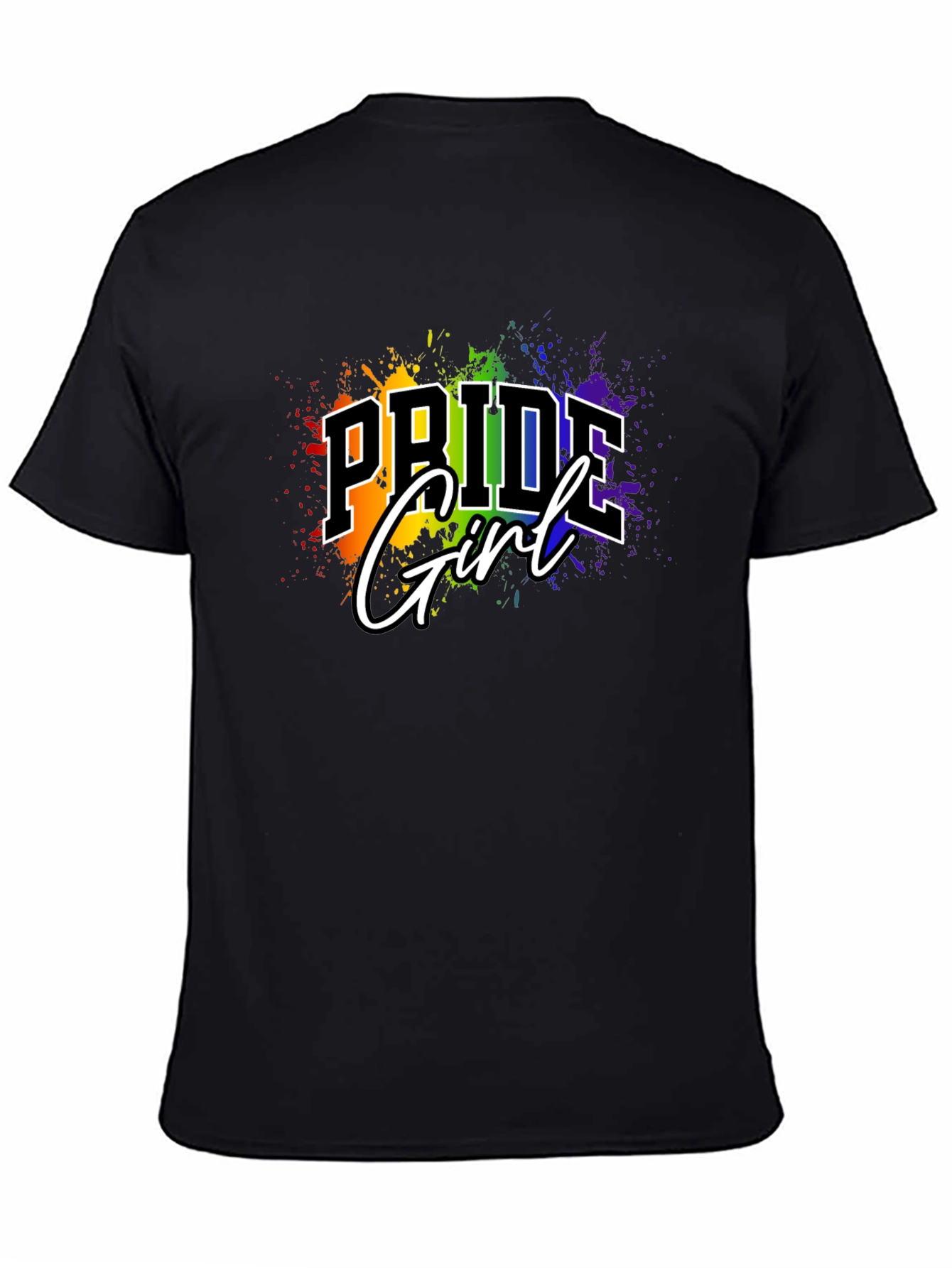 Pride Girl T-Shirt - Rainbow Splash Design