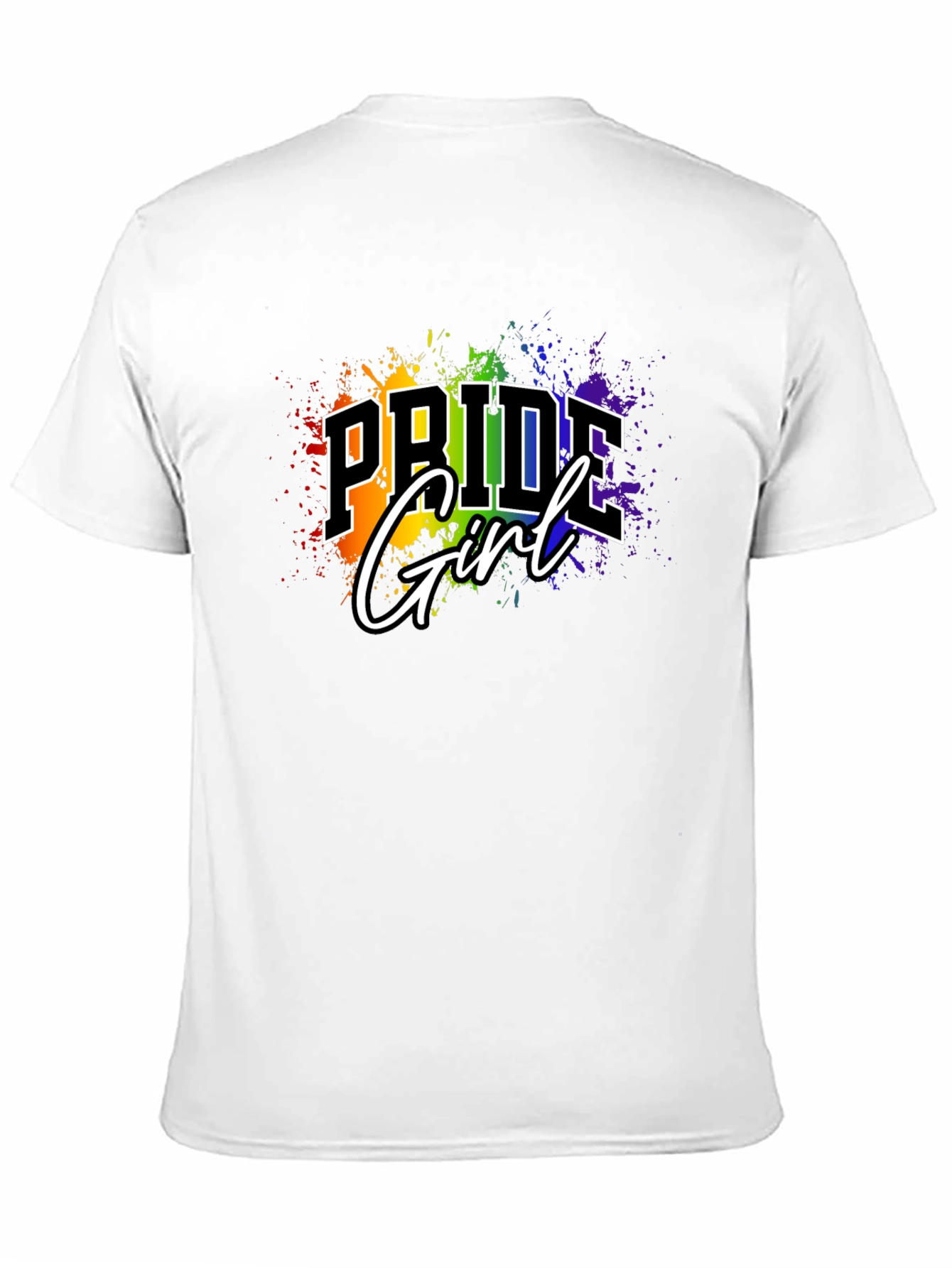 Pride Girl T-Shirt - Rainbow Splash Design