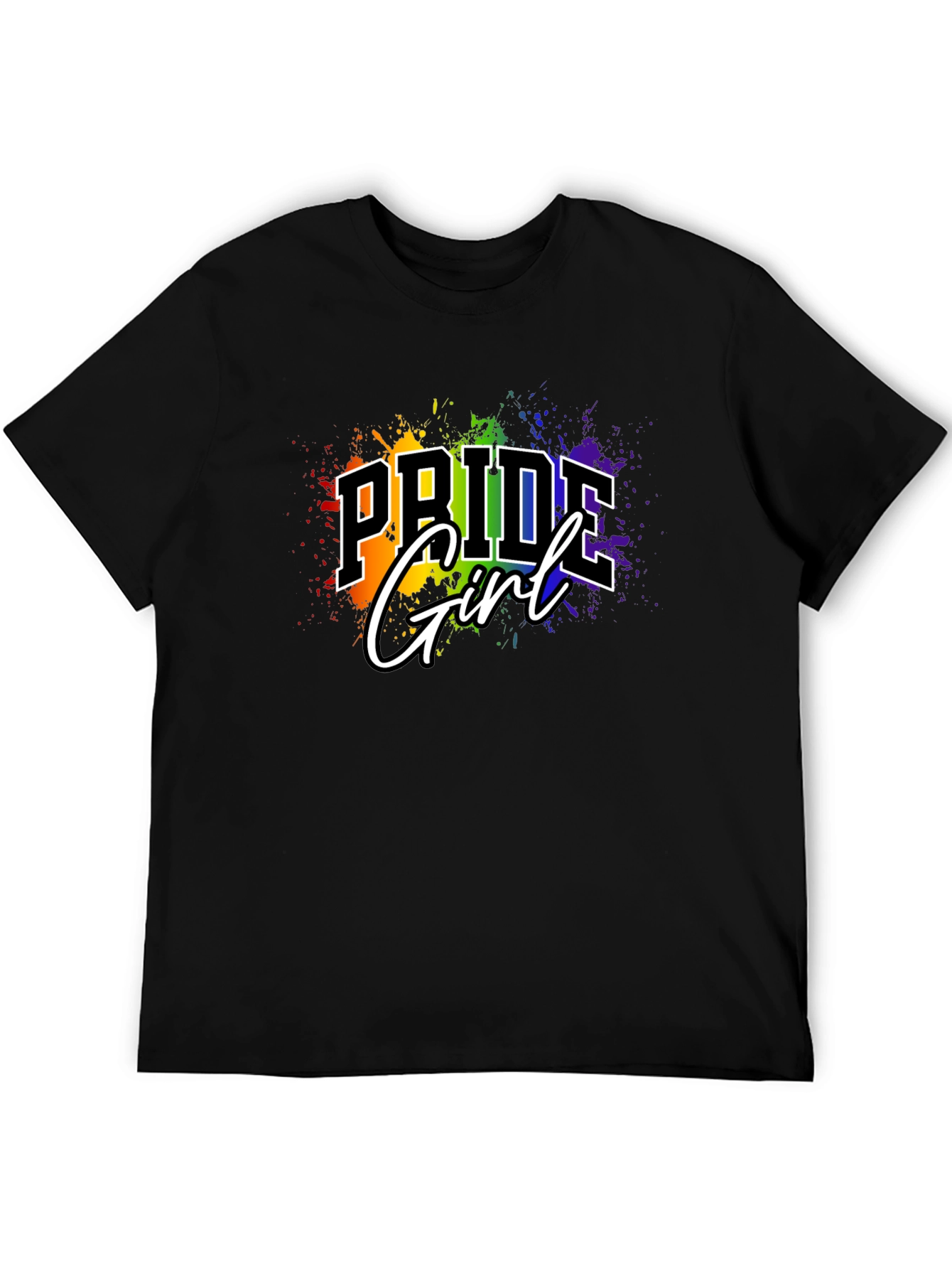 Pride Girl T-Shirt - Rainbow Splash Design