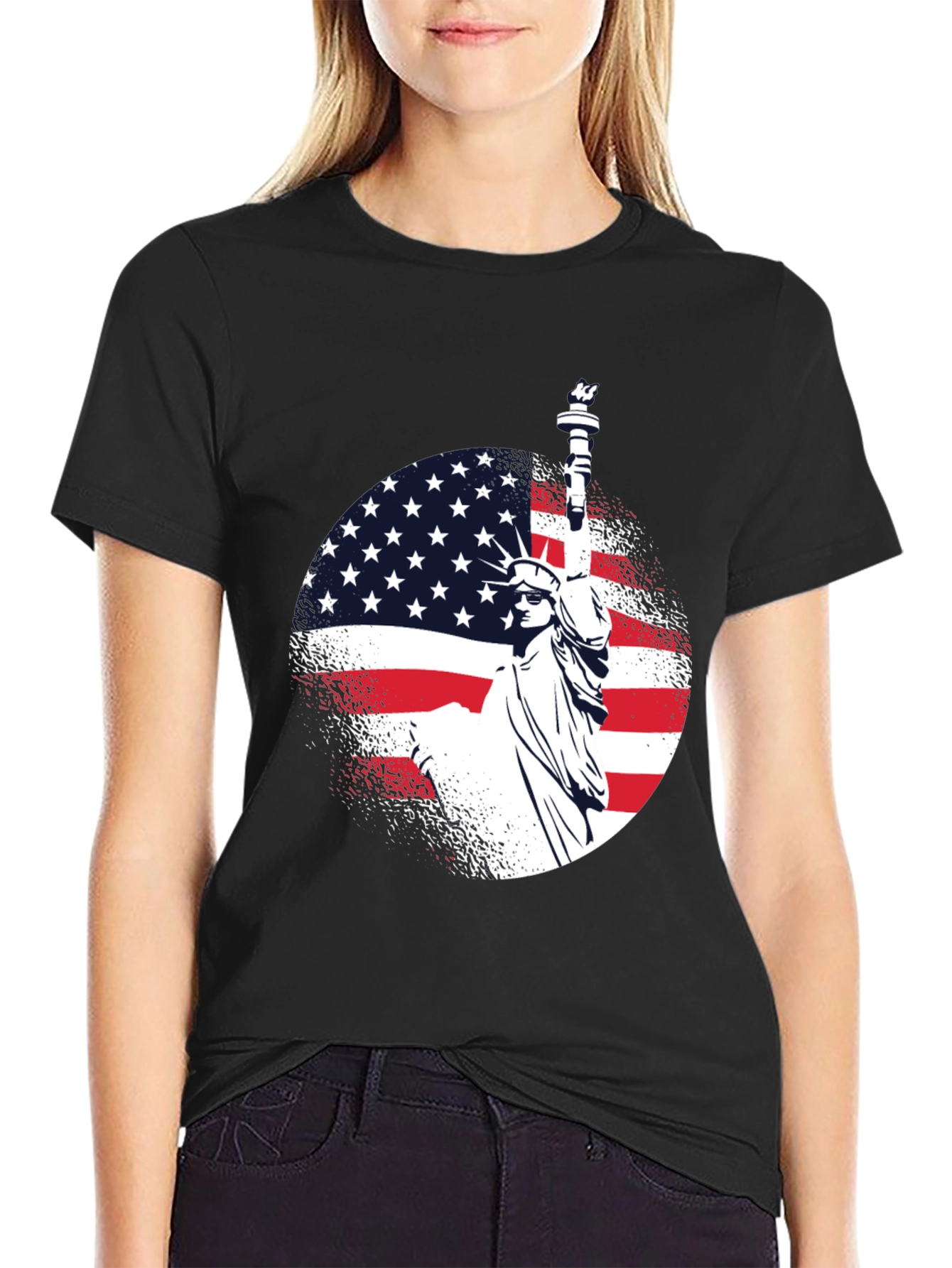 Statue of Liberty Patriotic USA Flag T-Shirt