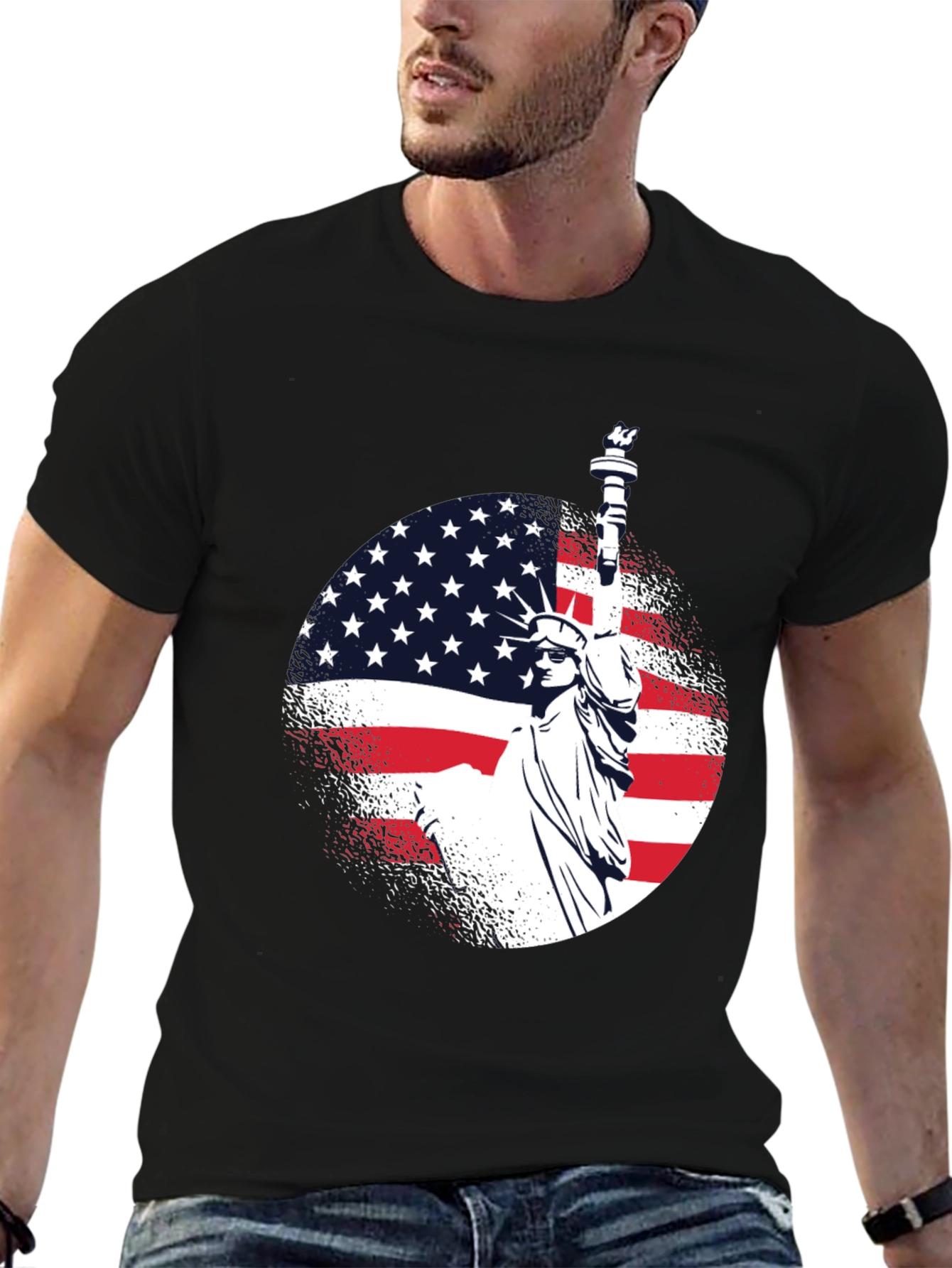 Statue of Liberty Patriotic USA Flag T-Shirt