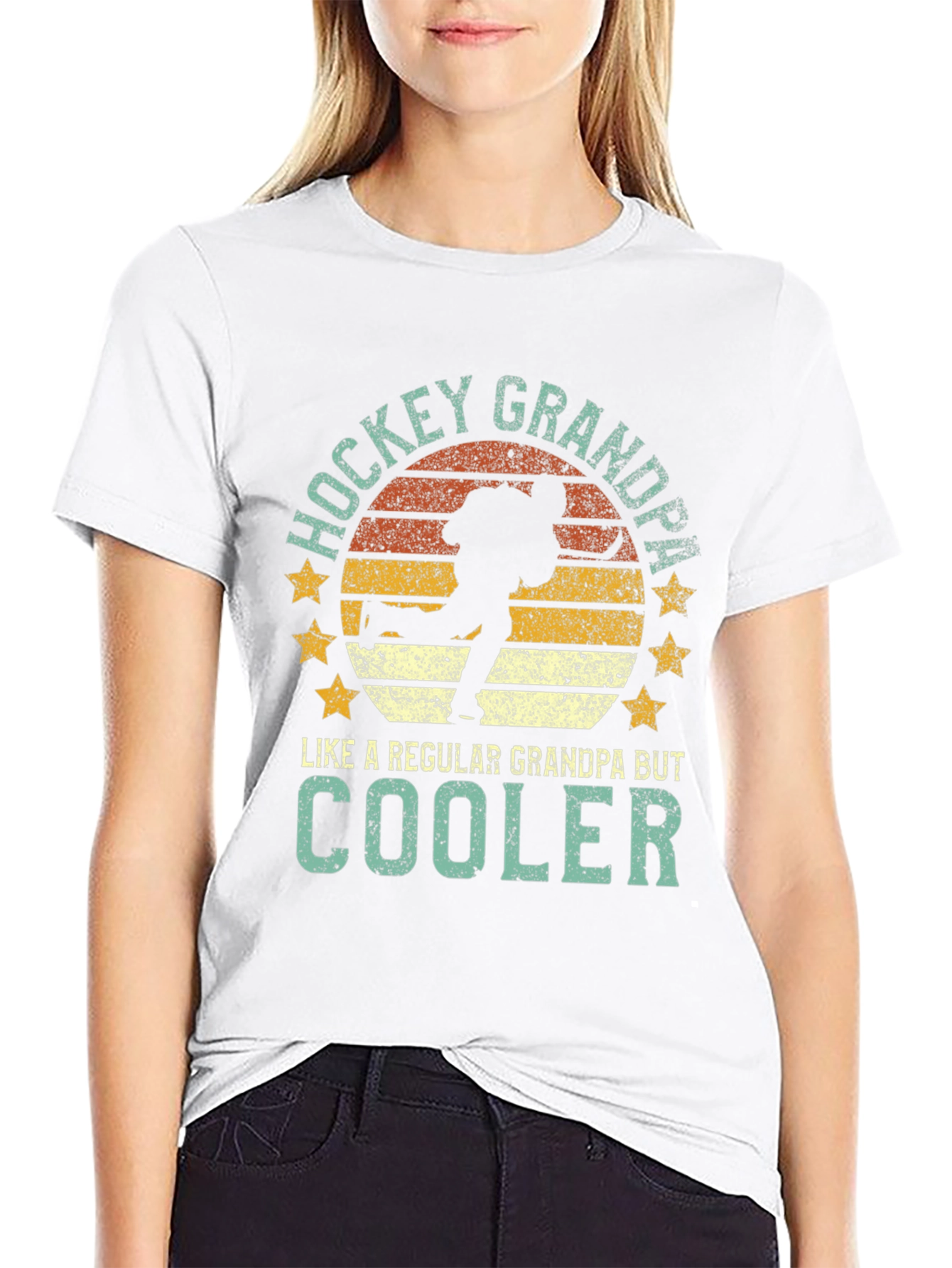 Hockey Grandpa Graphic T-Shirt - Cool Grandpa Tee