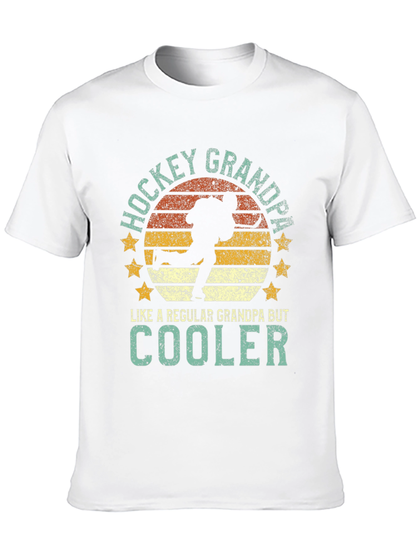 Hockey Grandpa Graphic T-Shirt - Cool Grandpa Tee