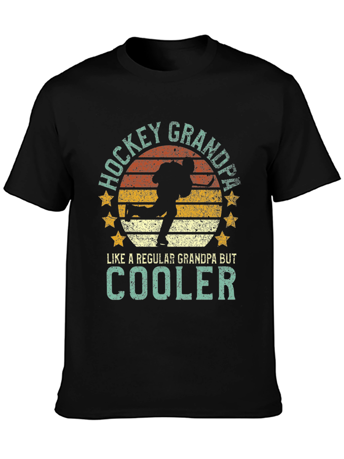 Hockey Grandpa Graphic T-Shirt - Cool Grandpa Tee