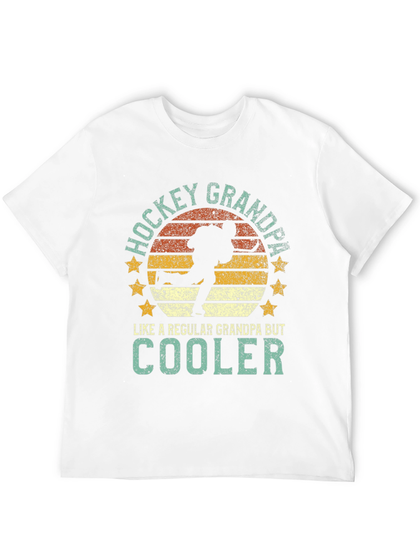 Hockey Grandpa Graphic T-Shirt - Cool Grandpa Tee