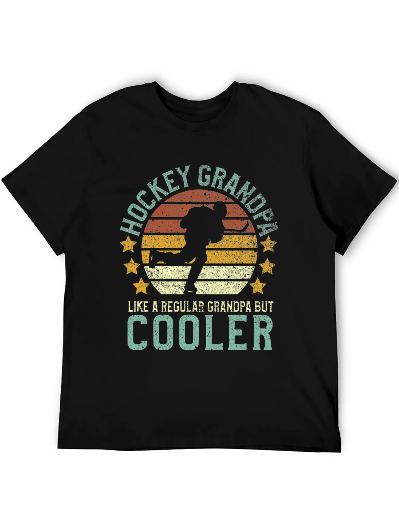 Hockey Grandpa Graphic T-Shirt - Cool Grandpa Tee