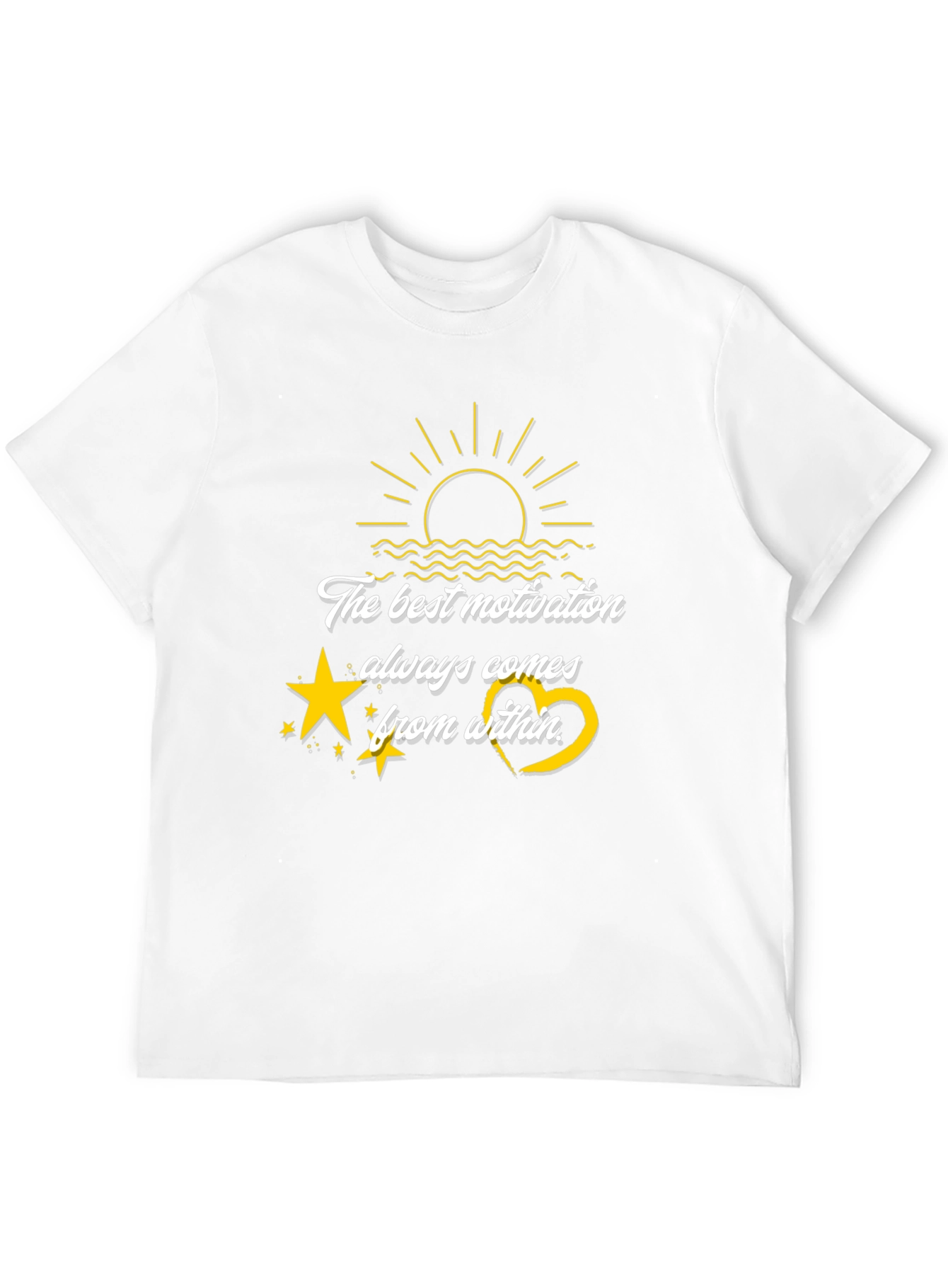 Motivational Black T-Shirt: The Best Motivation Comes From Within