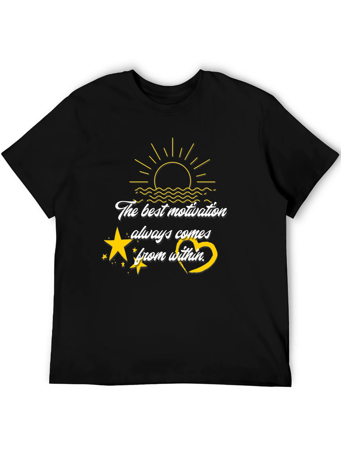 Motivational Black T-Shirt: The Best Motivation Comes From Within