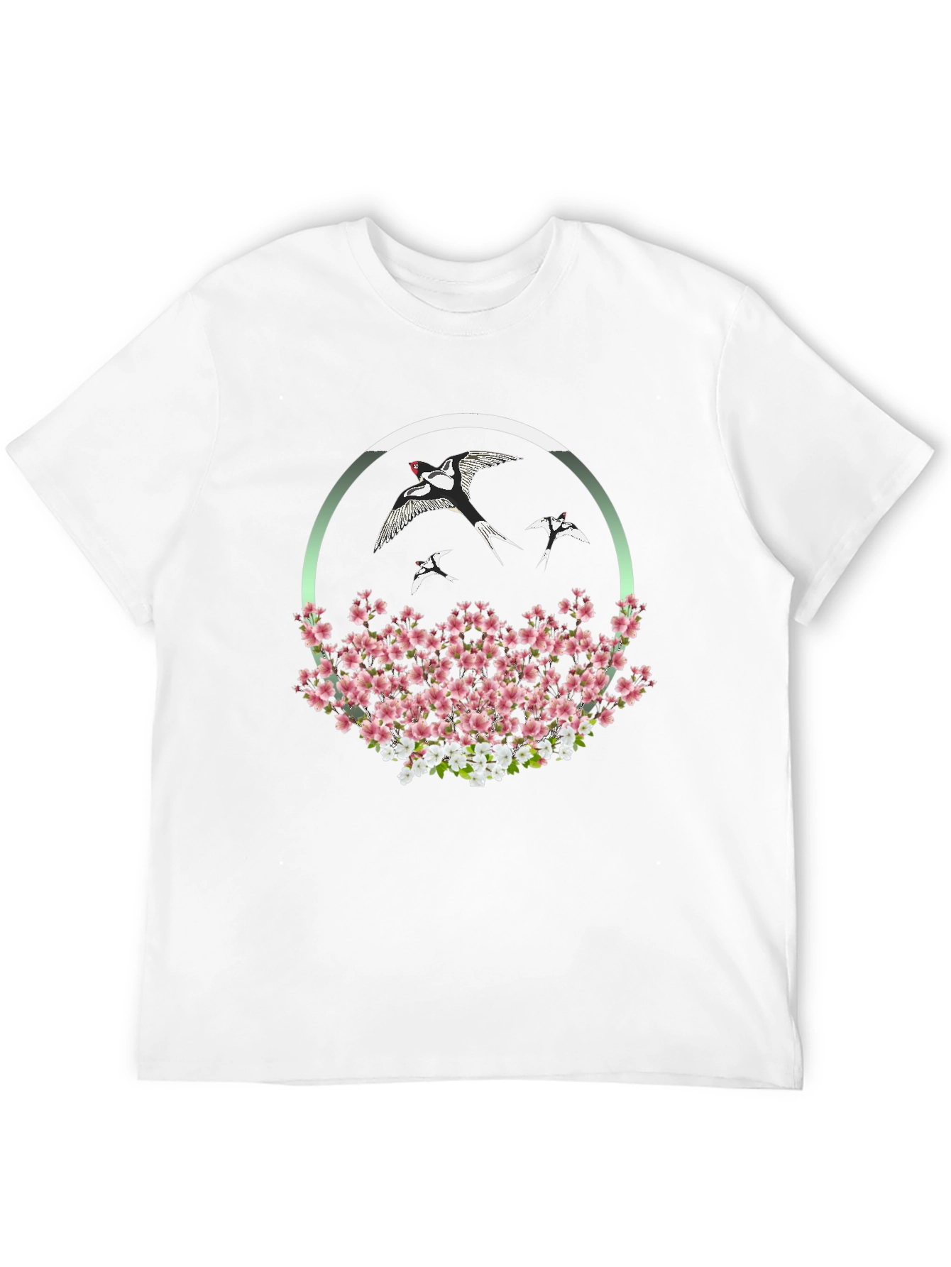 Floral Bird T-Shirt - Unique Graphic Tee