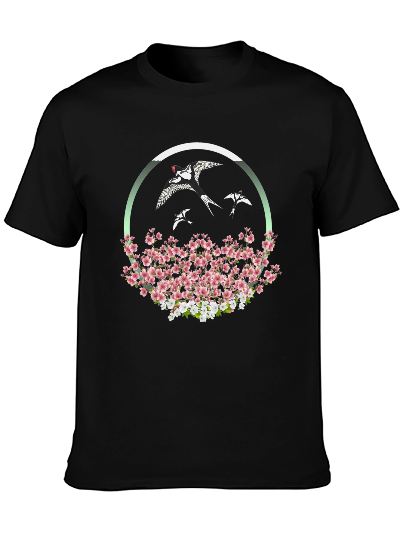 Floral Bird T-Shirt - Unique Graphic Tee